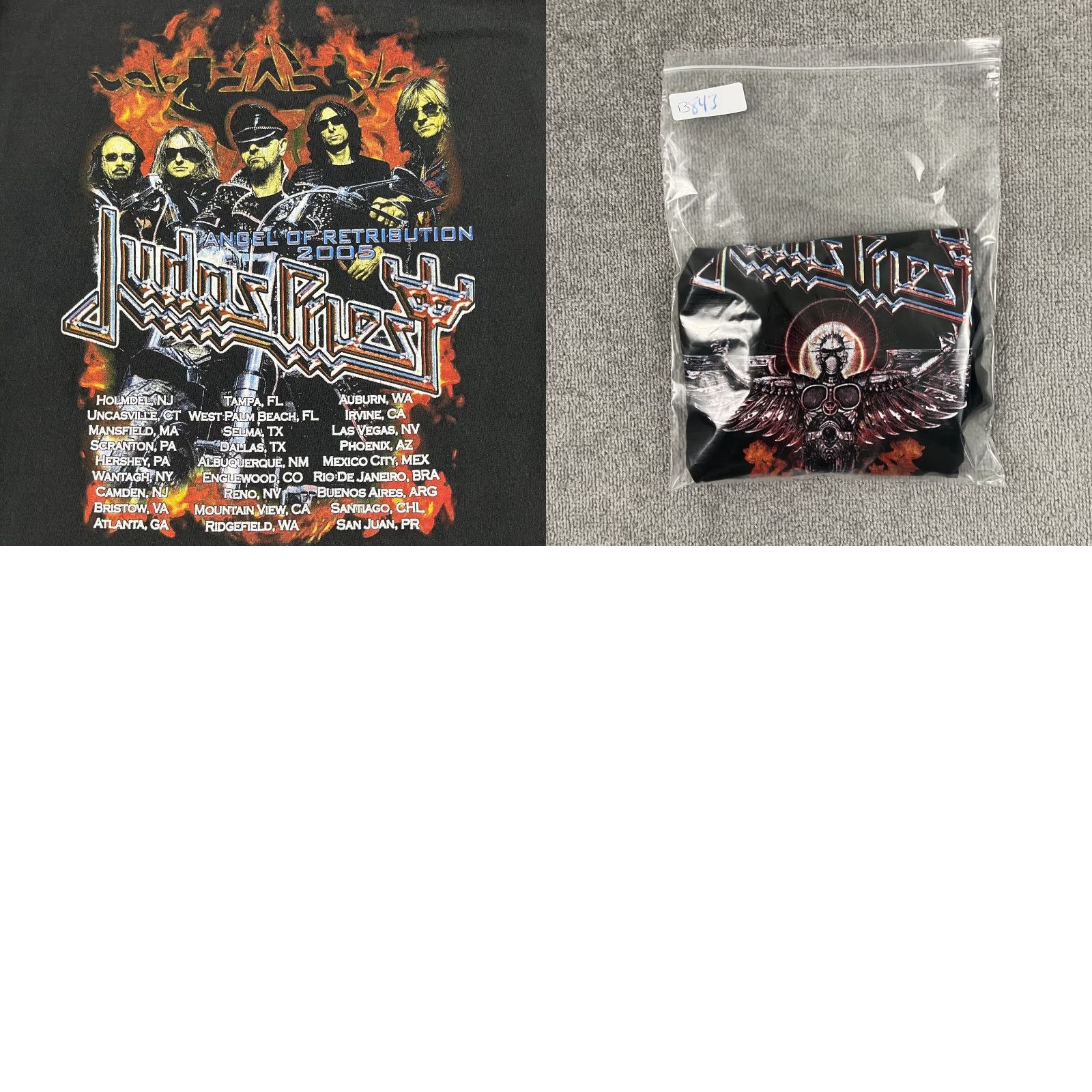 AAA VINTAGE Judas Priest Angel of Retribution Graphic T-Shirt Men Large Black 2005 Concert Size US L / EU 52-54 / 3 - 8 Thumbnail
