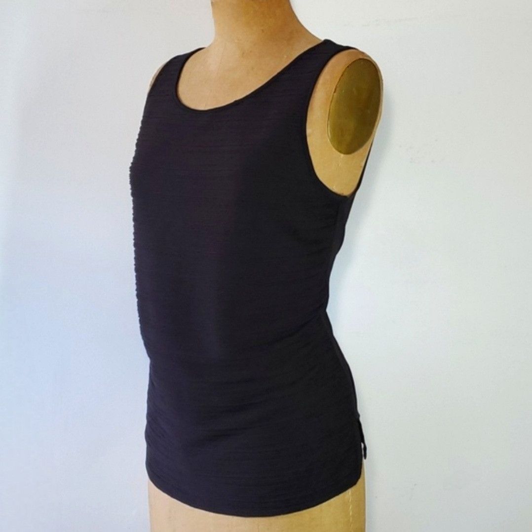 Ann Taylor Ann Taylor Size LP Cami Tank Top Camisole Black Texture Size L / US 10 / IT 46 - 2 Thumbnail