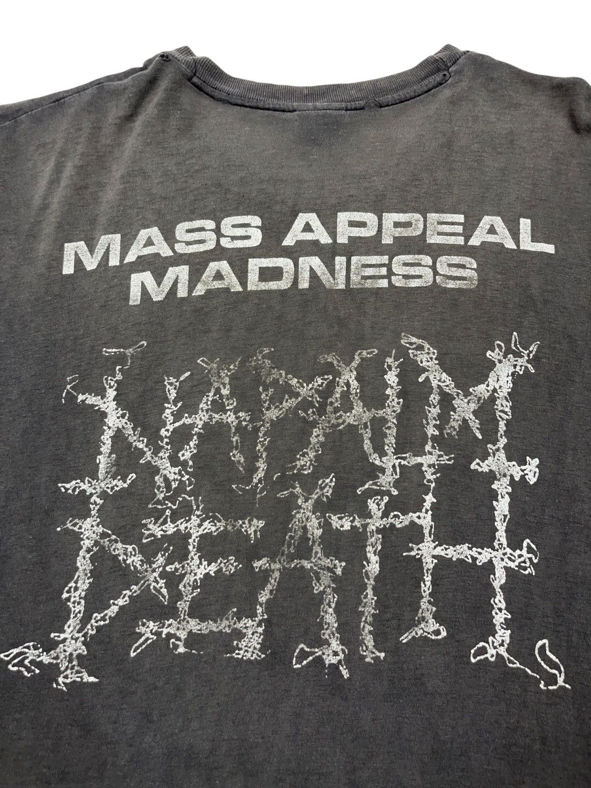 Band Tees Vintage 1991 Napalm Death Mass Appeal Madness Distressed Tee Size US XL / EU 56 / 4 - 14 Thumbnail