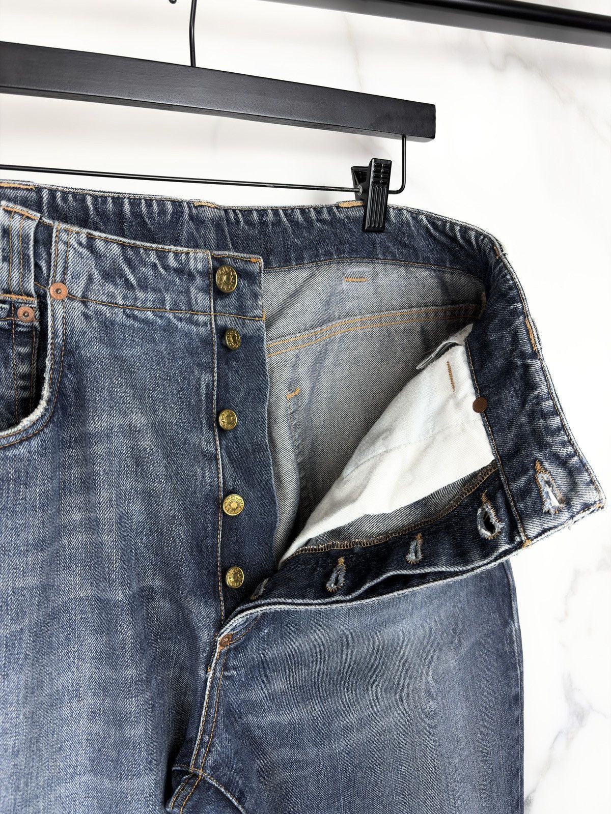 Gucci Gucci Tom Ford Vintage Web Baggy Faded Blue Denim Jeans Size US 34 / EU 50 - 5 Thumbnail