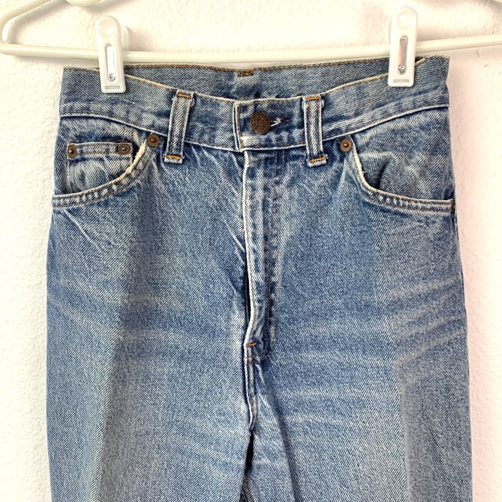Levi's VINTAGE Levi's Levi Strauss Big E Maroon Tag Altered Jeans 24 x 29.5 Blue 1970s Rockabilly Mens Size 42" / US 20 - 2 Thumbnail