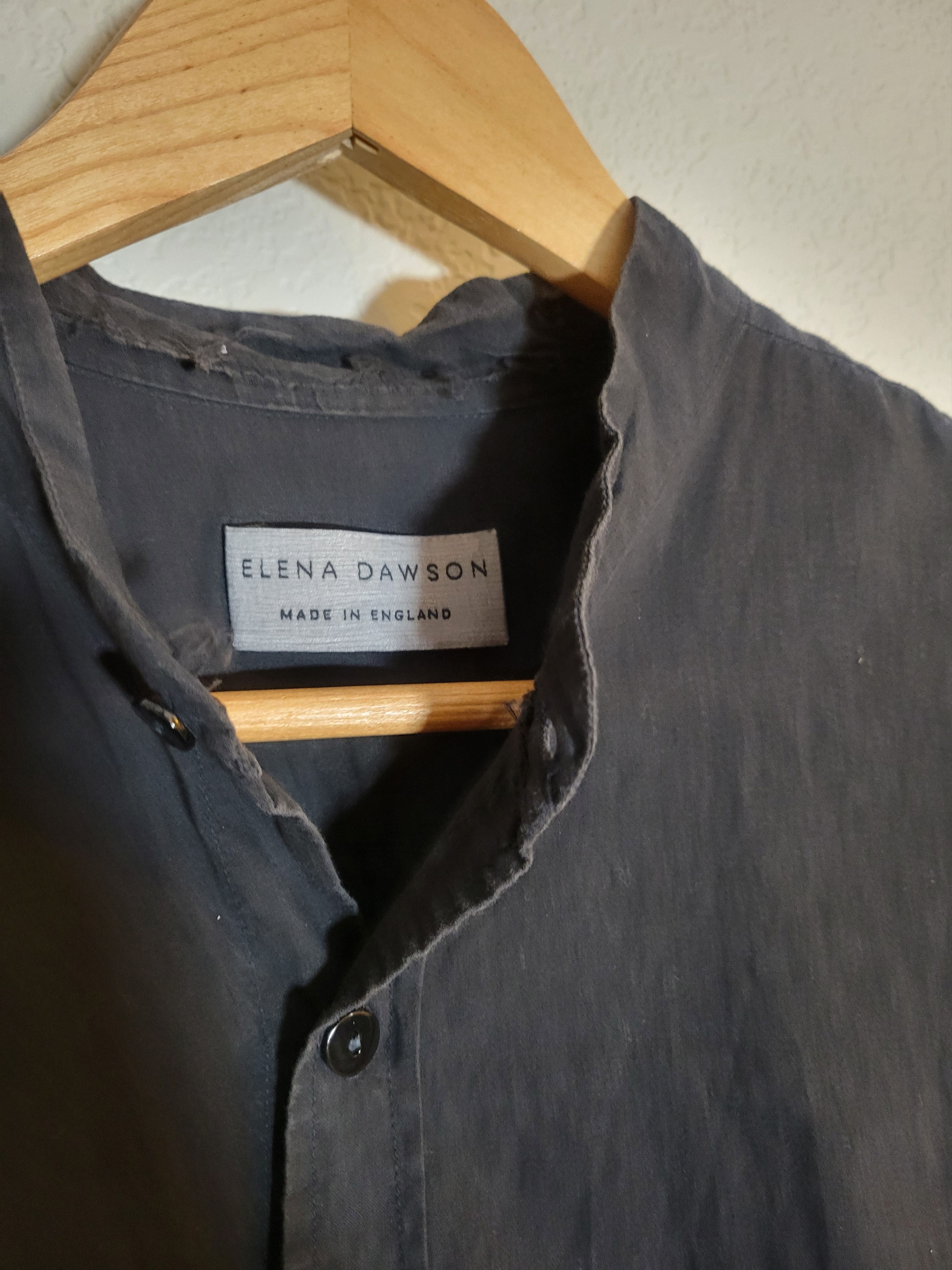 Elena Dawson Elena Dawson Raw Hem Band Collar Button Down Size US S / EU 44-46 / 1 - 2 Thumbnail