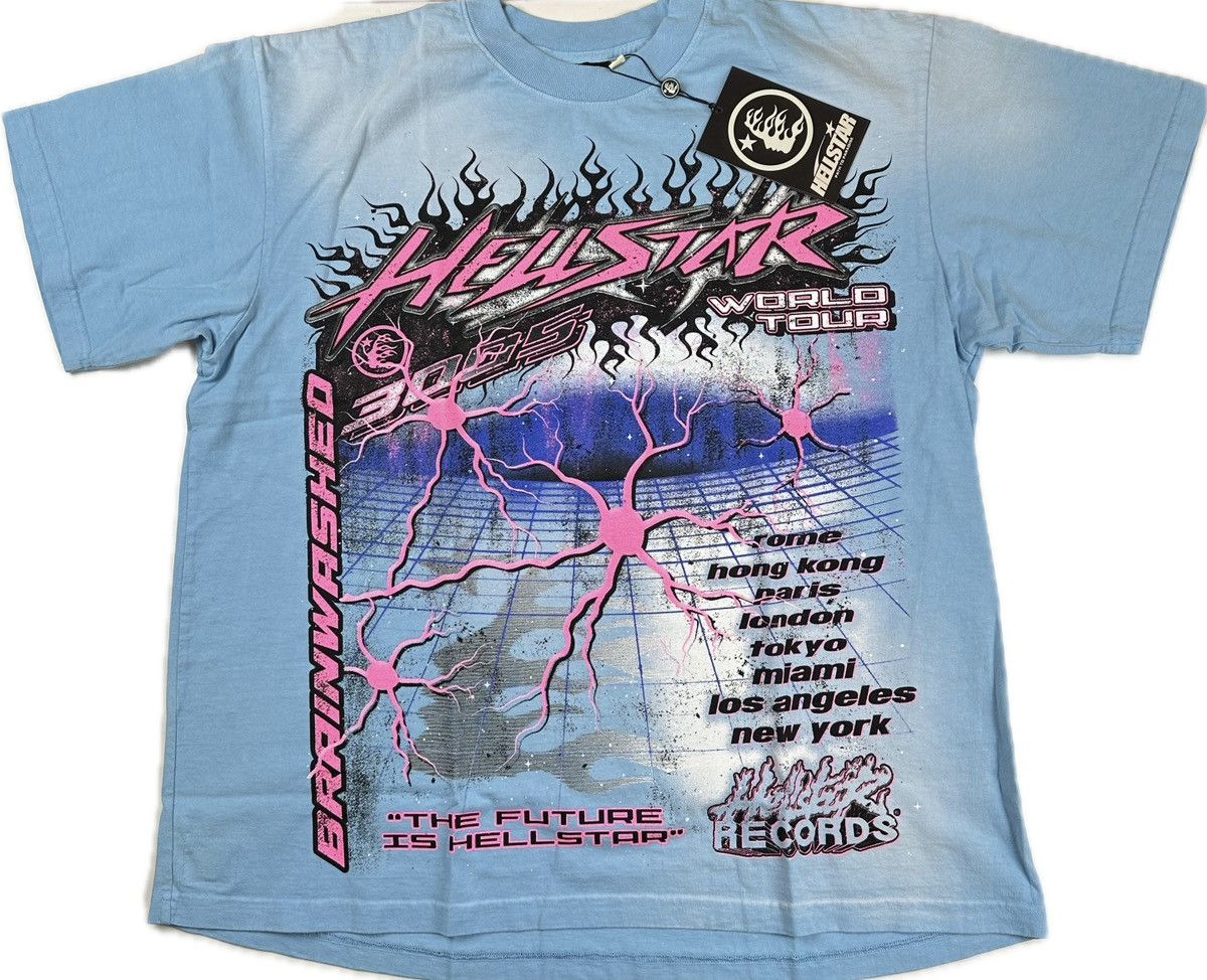 image of Hellstar Neuron T-Shirt in Blue, Men's (Size 2XL)