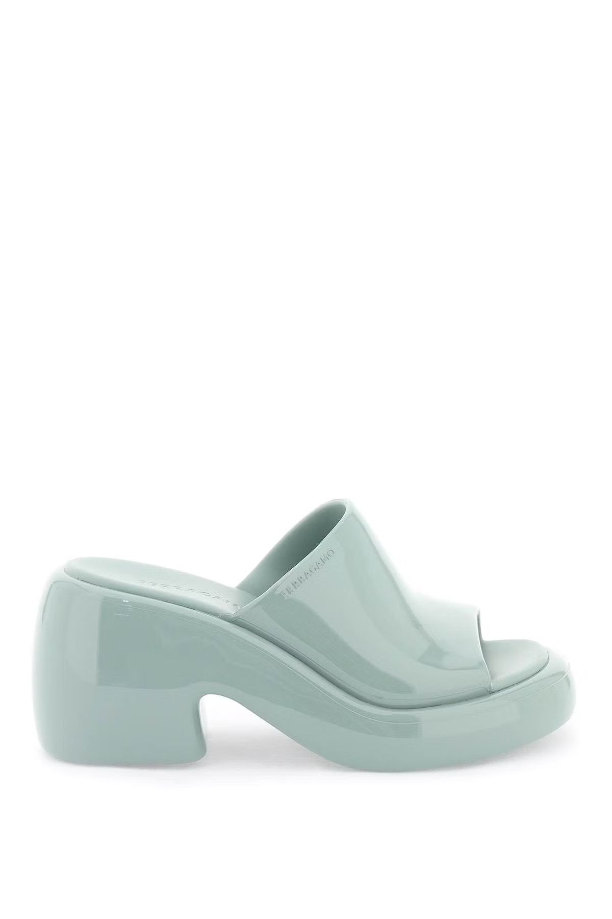 image of Salvatore Ferragamo O1S22I1N0524 Chunky Sole Mule Shoess In Green Shoes, Women's (Size 7)