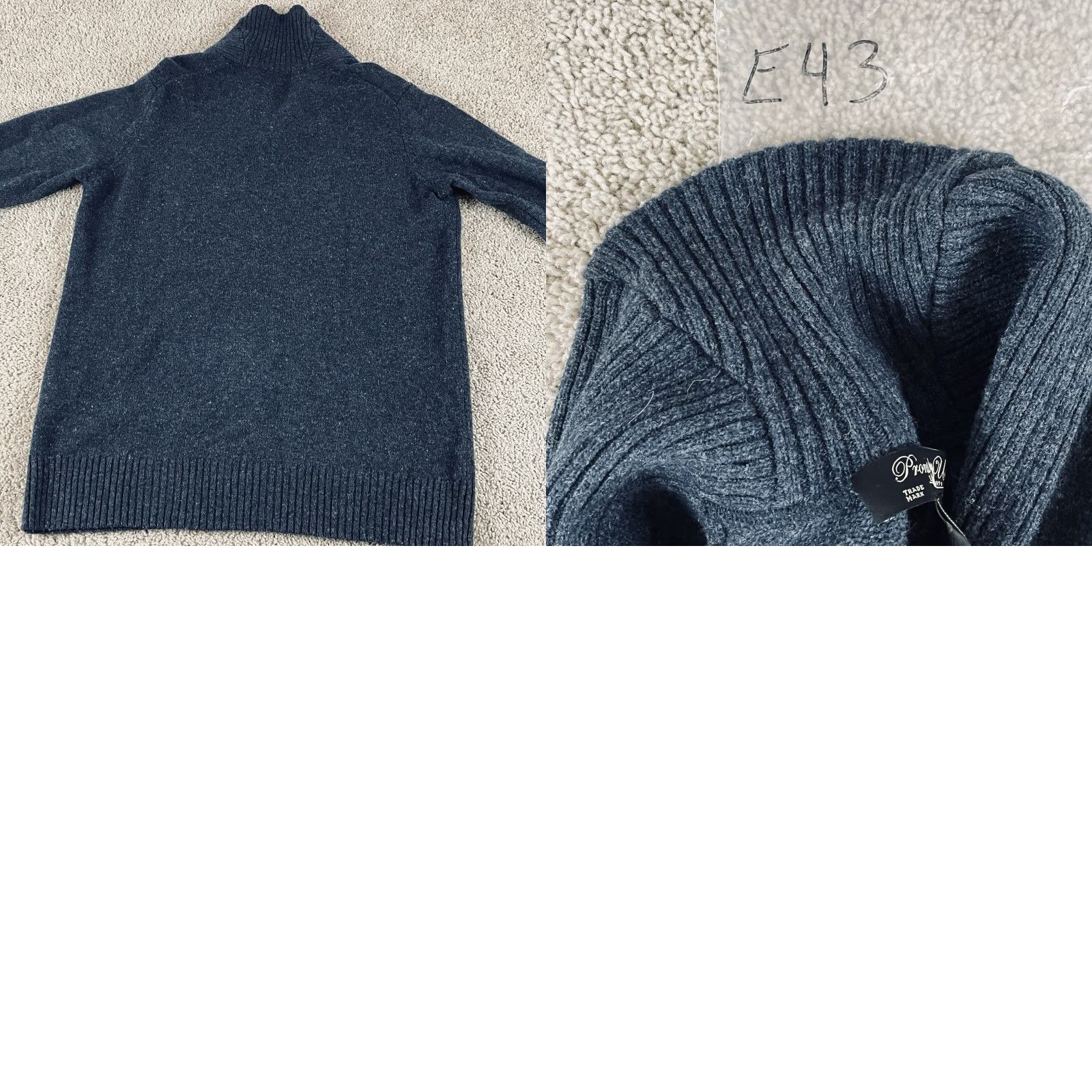 Pronto Uomo VINTAGE? No. Pronto Uomo Sweater Men M Blue Shawl Collar Knit Pullover E43 Size US M / EU 48-50 / 2 - 8 Thumbnail