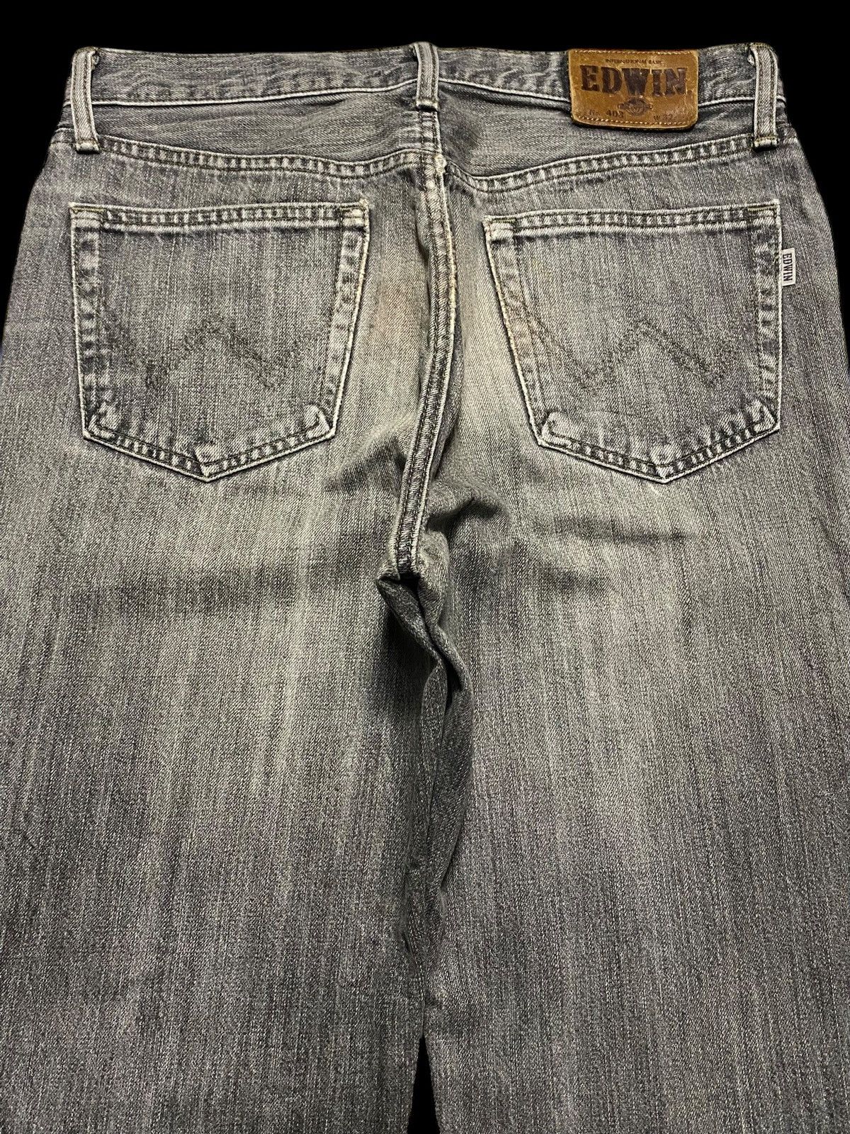 Japanese Brand Vintage Edwin 403 Black Denim Distressed Loose Jeans Size US 31 - 4 Thumbnail