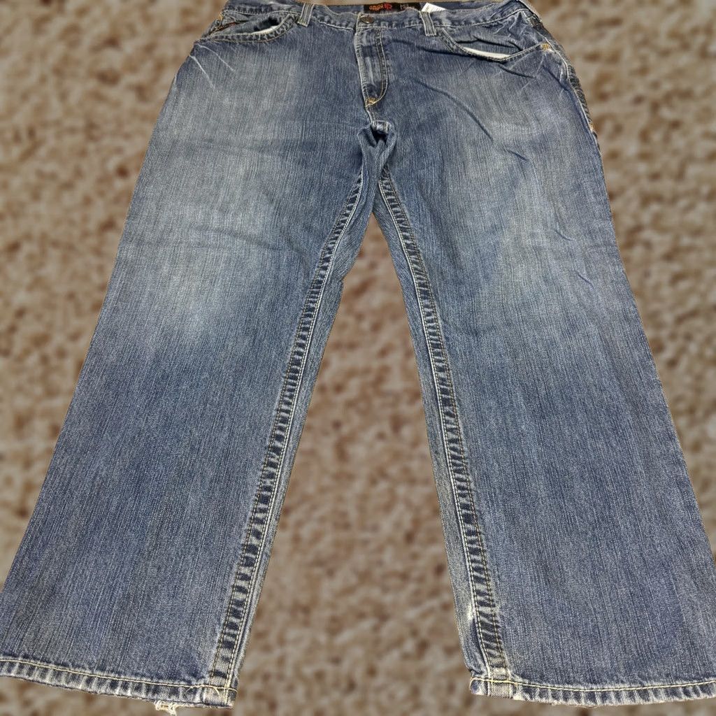 Ariat Ariat Work FR M3 Loose Jeans Mens 40x29 Blue Medium Wash Relaxed Denim Straight Work FR M3 Loose Mens Jeans Size US 40 / EU 56 - 1 Thumbnail