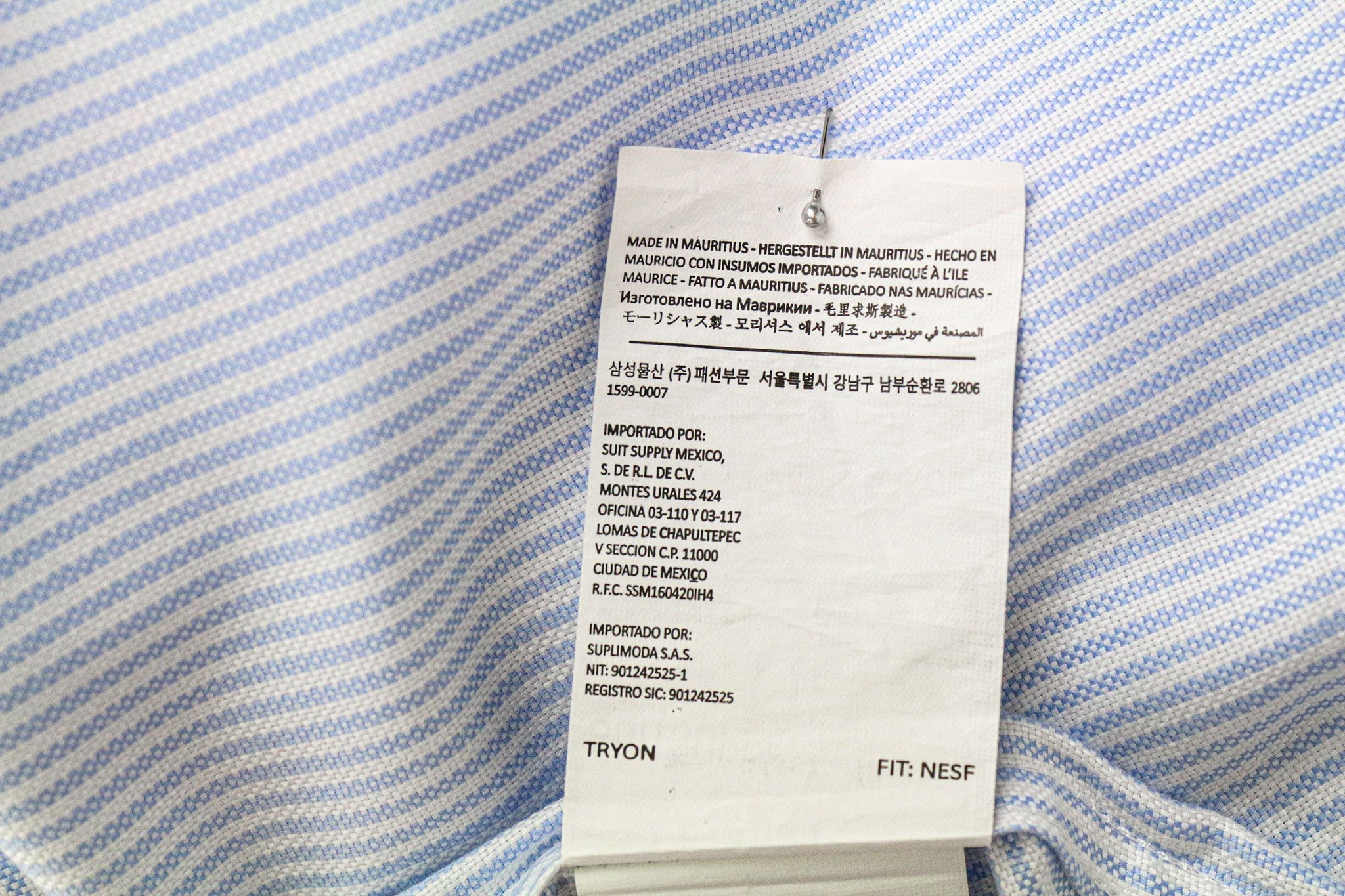 Suitsupply 40L/15 3/4L Extra Slim Blue Cotton Cutaway Shirt 76761 Size 40L - 7 Thumbnail