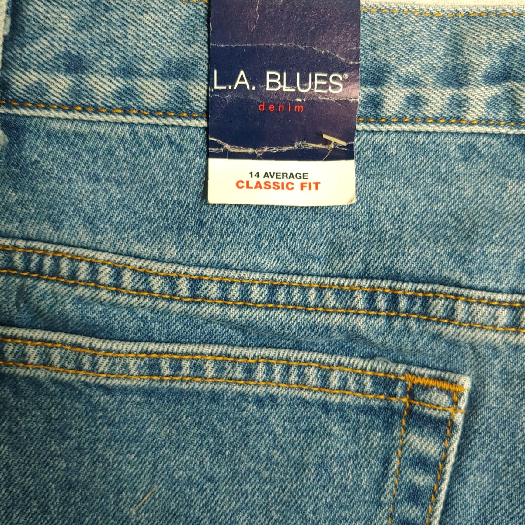 Vintage VINTAGE NOS LA Blues Women Jeans Mom 14 Medium Blue Denim Classic Fit 5-Pocket 100% Cotton Regular Rise 30" Inseam Belt Loops Button & Zip Size 36" / US 14 / IT 50 - 3 Thumbnail