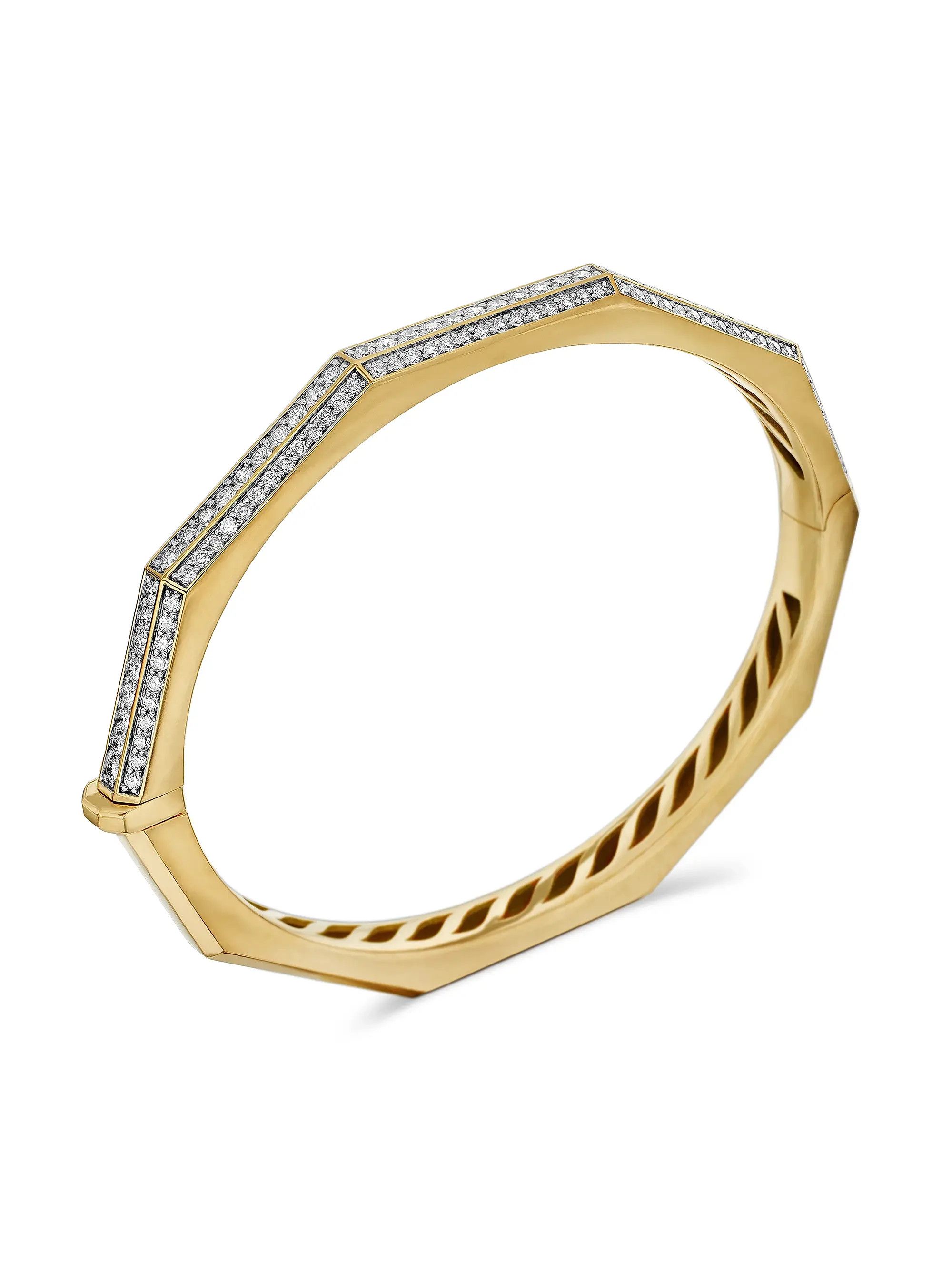 David Yurman oc11z0625 Size: S / Carlyle 18K Gold & Diamonds Bracelet Size ONE SIZE - 1 Thumbnail