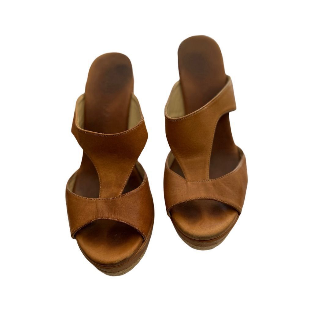 Jimmy Choo Jimmy Choo Women's Espadrille Wedge Sandals Brown Size 7.5 Size US 7.5 / IT 37.5 - 3 Thumbnail