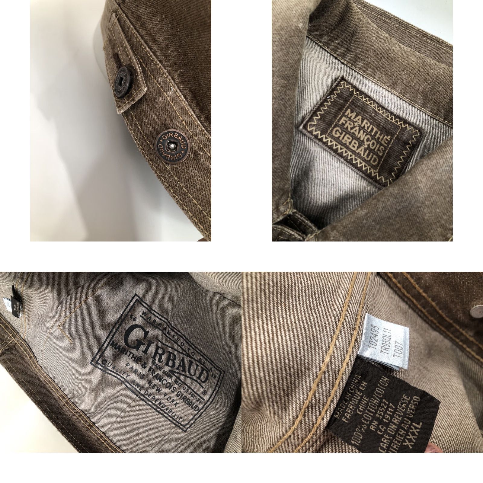 Denime MARITHE FRANCOIS GIRBAUD Denim Trucker Jacket Embroidered Vintage Mens 3XL Brown XXS-XXL Size US XXL / EU 58 / 5 - 8 Thumbnail