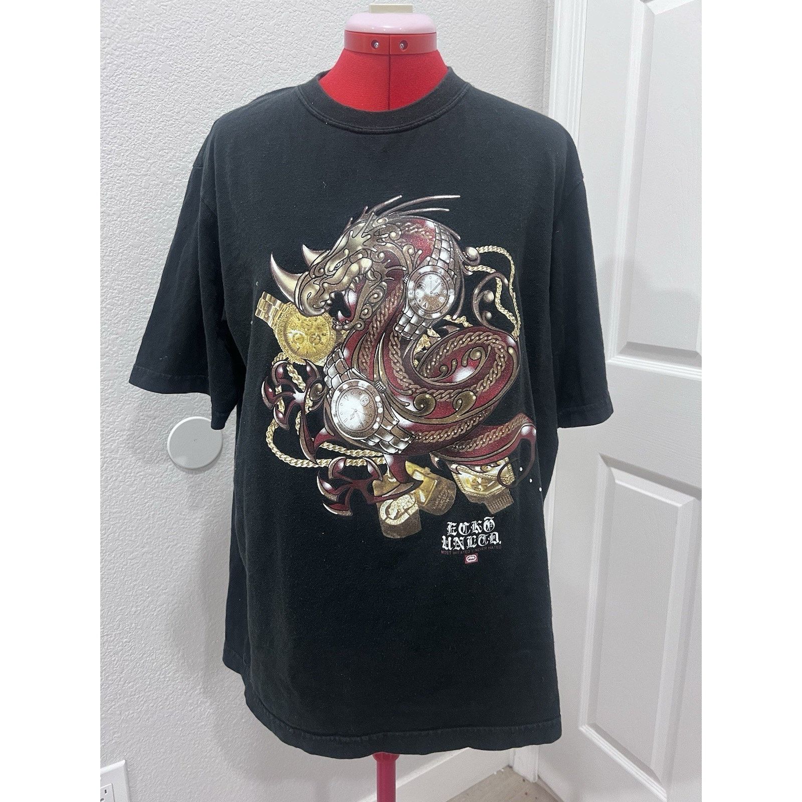 Ecko Unltd. Vintage Y2K ECKO UNLTD. Big Logo Dragon Black T-Shirt Men's Size US XL / EU 56 / 4 - 3 Thumbnail