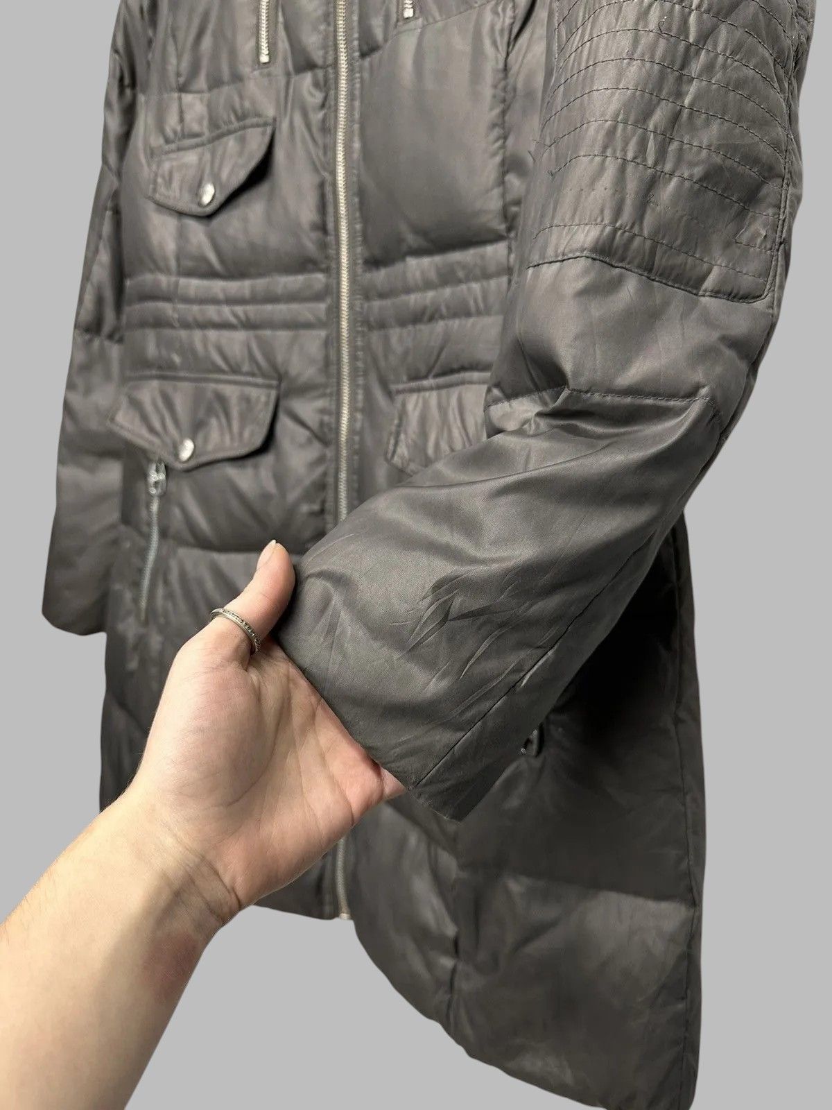 Hysteric Glamour Jacket Grey Vintage Miss Sixty Militare Fur Hood Y2K Style Size S / US 4 / IT 40 - 5 Thumbnail