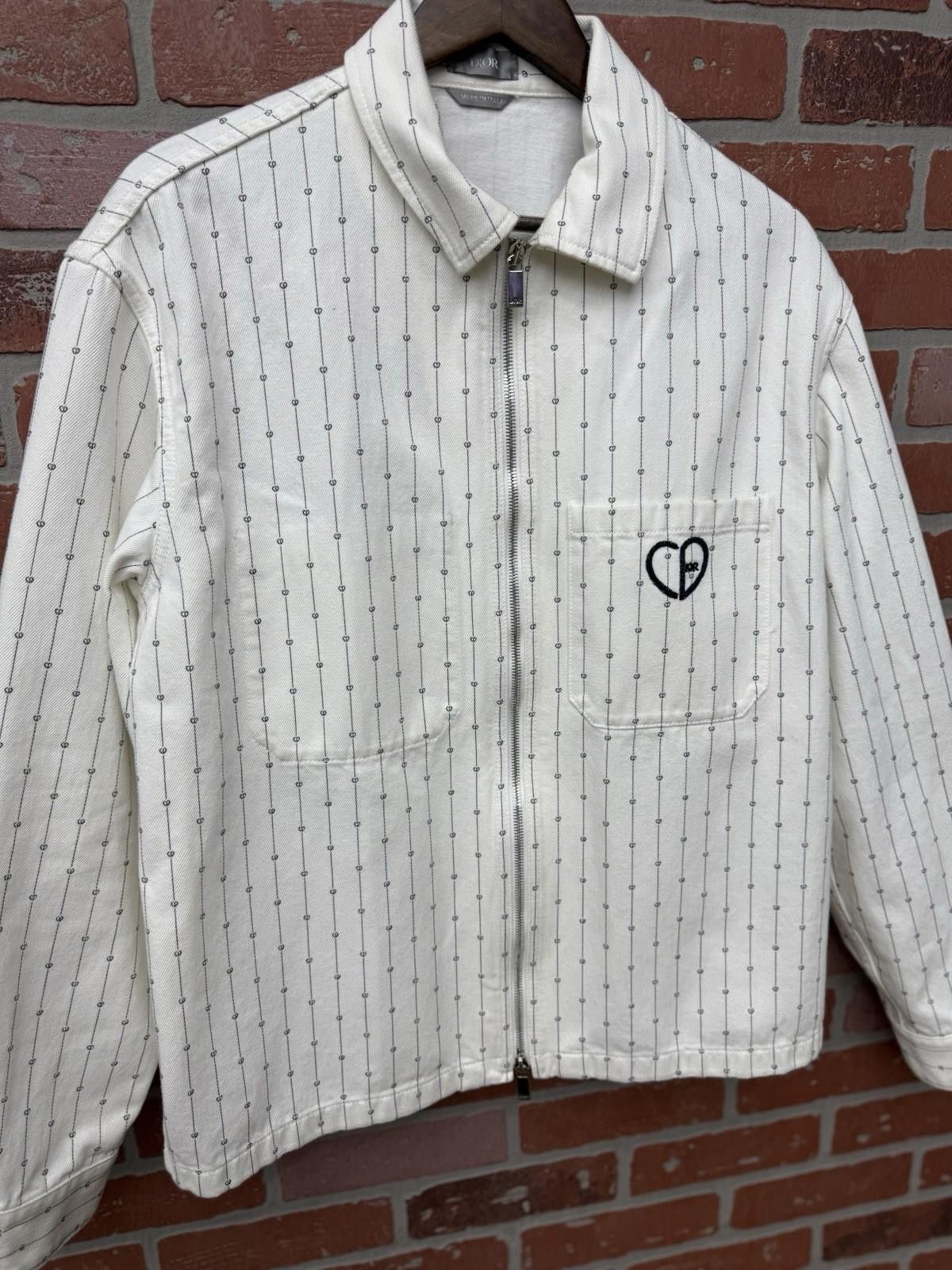 Dior Dior Valentine Striped Denim Jacket Size (50) White RARE Size US L / EU 52-54 / 3 - 8 Thumbnail