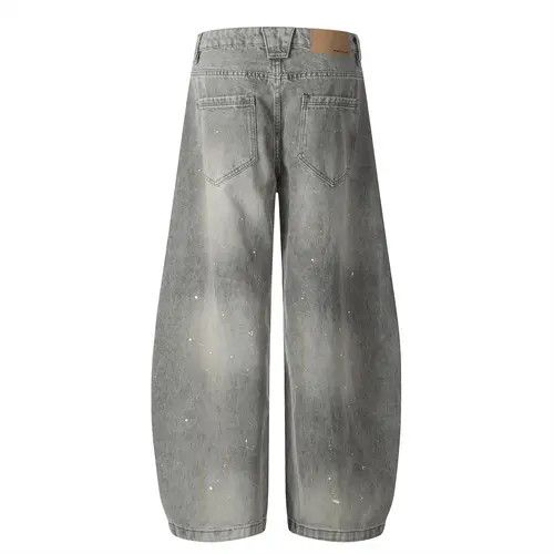 Japanese Brand Men's loose distressed street ink-washed scimitar jeans Size US 34 / EU 50 - 3 Thumbnail