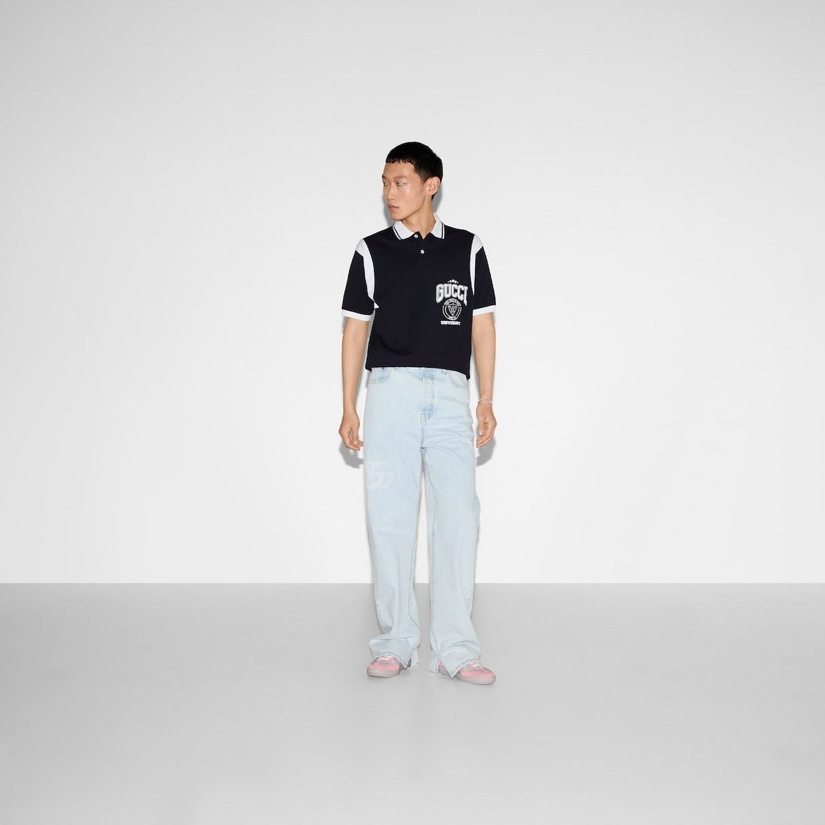 Gucci o1s1wg110925 Cotton Piquet Polo Shirt With Print in Navy Size US XL / EU 56 / 4 - 2 Thumbnail