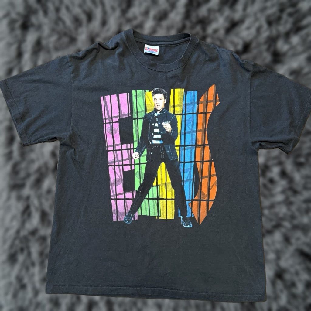 Hanes VINTAGE Elvis Presley Jailhouse Rock Single Stitch T Shirt Mens XL USA Size US XL / EU 56 / 4 - 1 Thumbnail