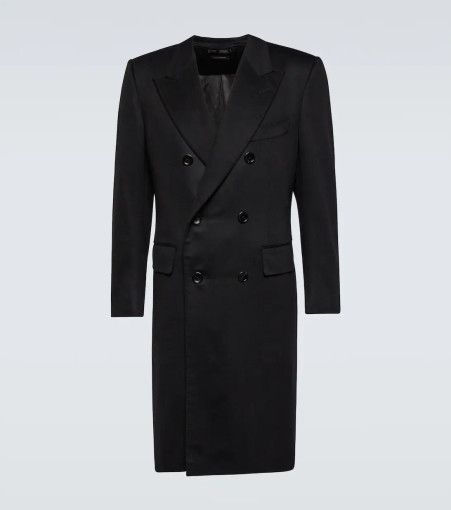 Tom Ford o1sm1stk0824 Cashmere Double Breasted Coat in Black Size US M / EU 48-50 / 2 - 1 Preview