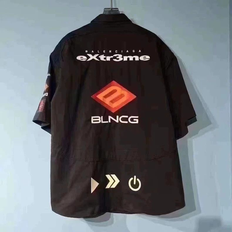 Balenciaga Balenciaga black art print embroidered logo short sleeved s Size US S / EU 44-46 / 1 - 2 Thumbnail