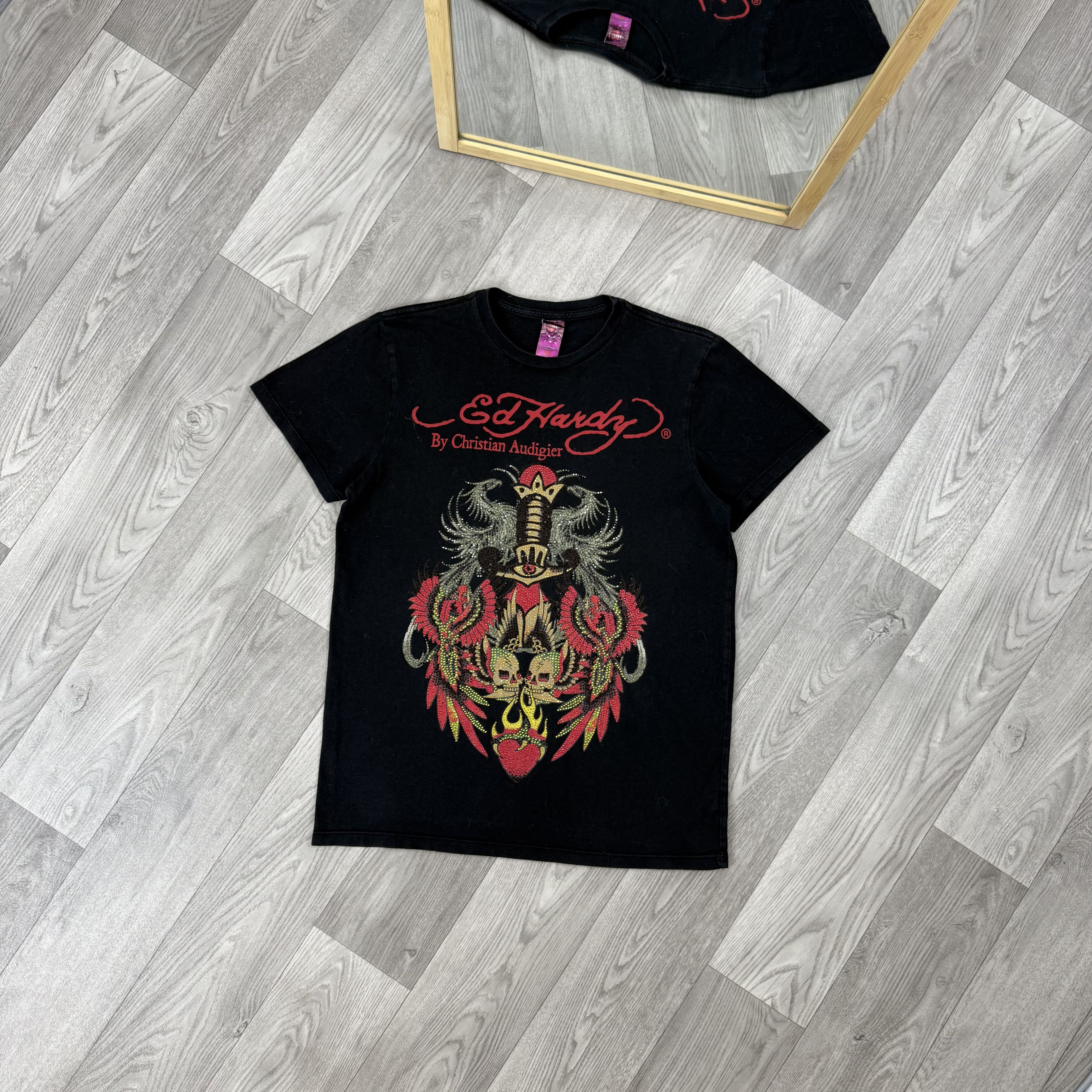 Ed Hardy Vintage Ed Hardy By Christian Audigier Y2K Graphic Tee Shirt Size US M / EU 48-50 / 2 - 1 Thumbnail