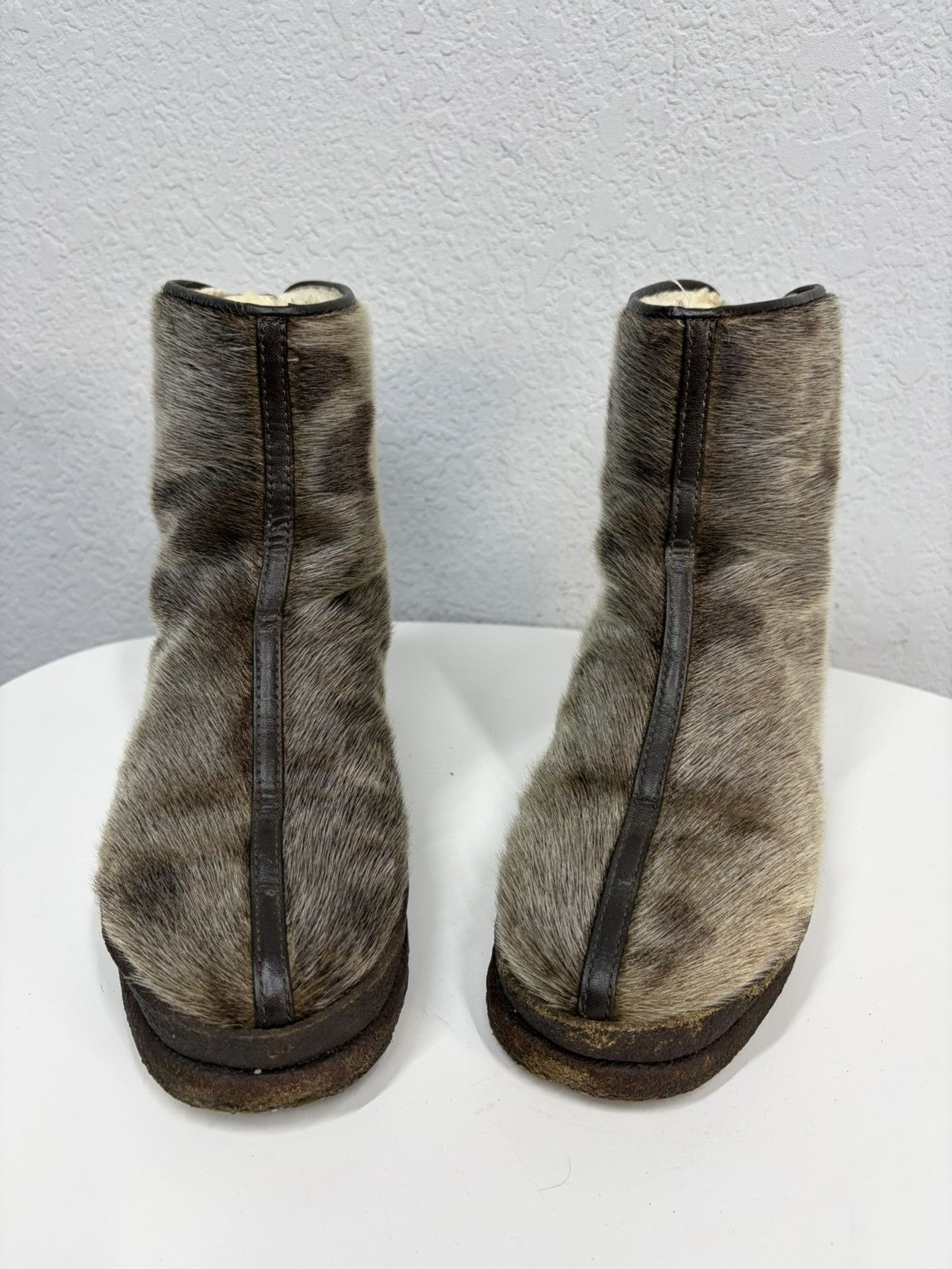 Hedi Slimane Vintage Italian AS 98 Rick Owens Vibe Fur Leather Boots y2k Size US 8 / EU 41 - 7 Thumbnail