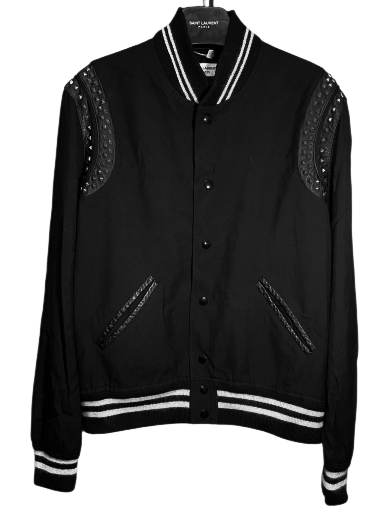 Saint Laurent Paris Saint Laurent 2015 Studded Teddy Varsity Jacket Size US L / EU 52-54 / 3 - 1 Thumbnail