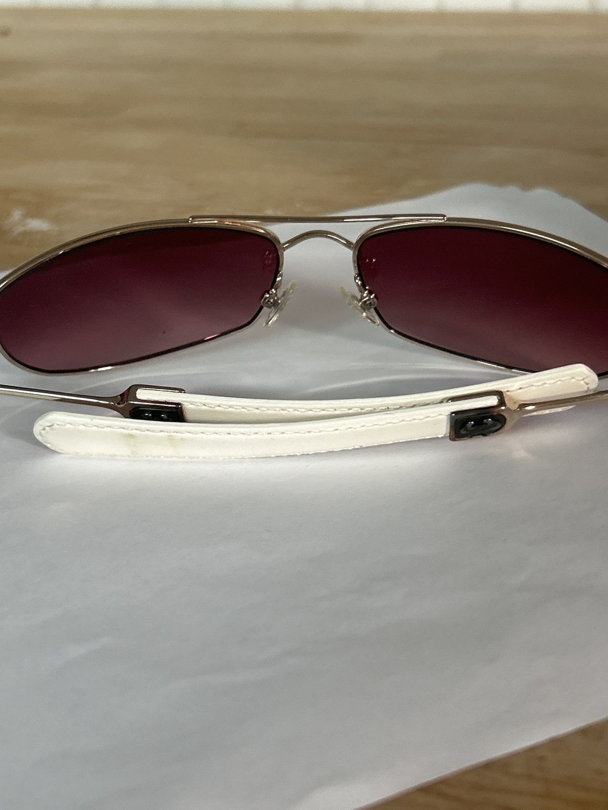 Chrome Hearts CH Pink lense White Leather ‘Galaxie’ Sunglasses Size ONE SIZE - 3 Thumbnail