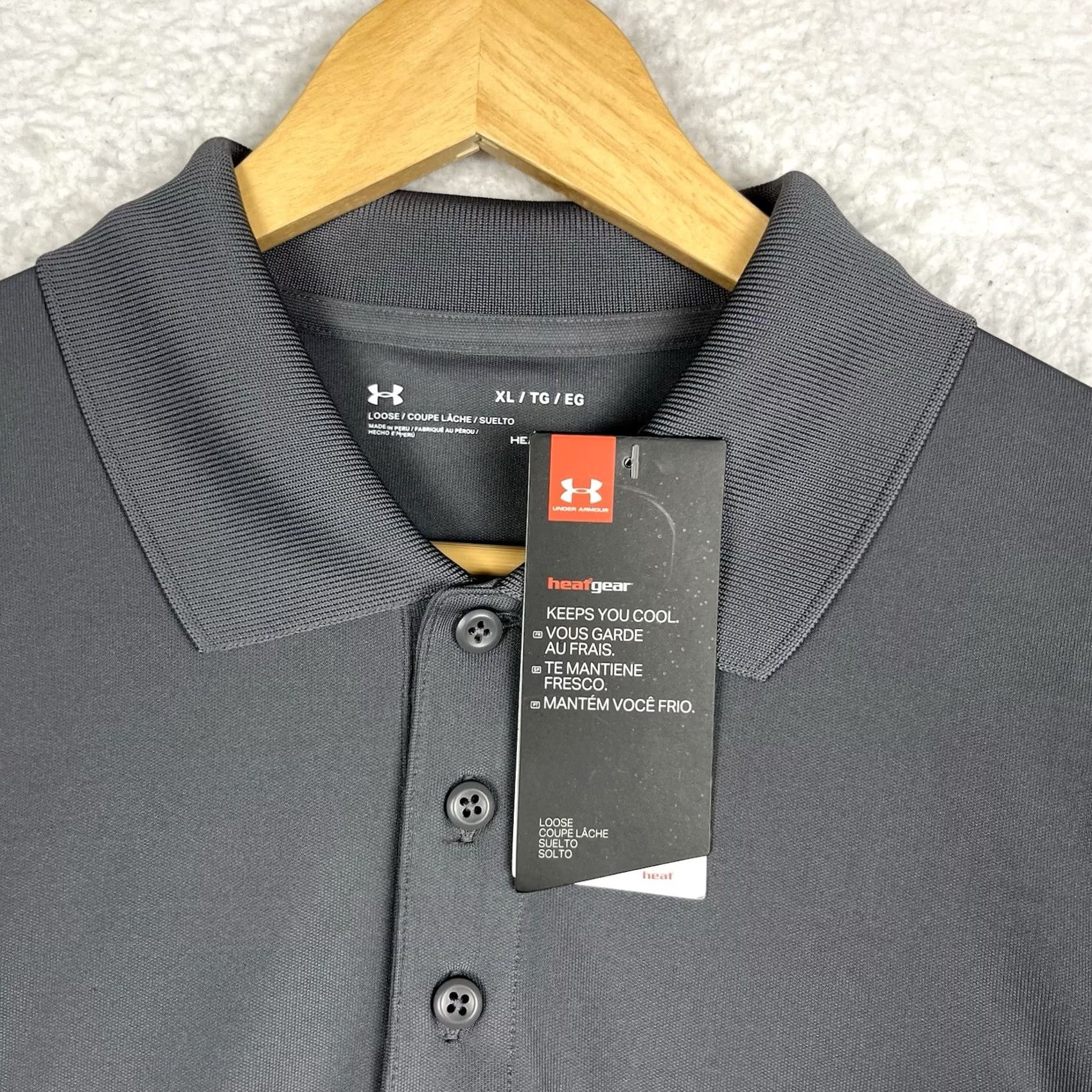 Under Armour NWT Lockheed Martin Polo Shirt Mens XL Under Armour Grey Logo Short Sleeve Size US XL / EU 56 / 4 - 3 Thumbnail