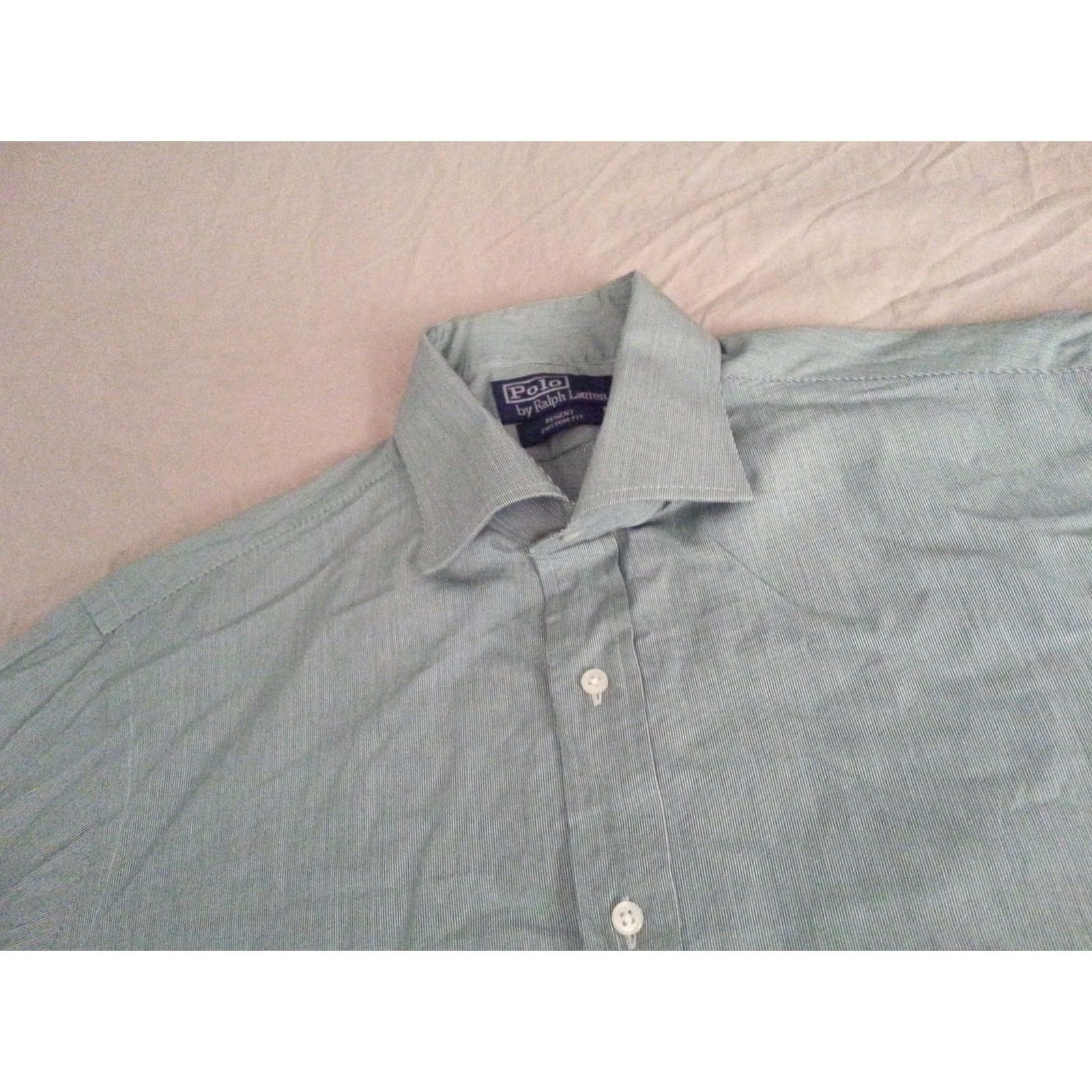 Polo Ralph Lauren Polo Ralph Lauren Dress Shirt Mens Slim Green Cotton Long Button 17 34 35 Size 46R - 3 Thumbnail