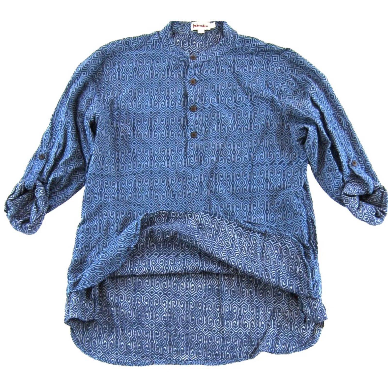 Vintage Fabindia Shirt Men Small Slim Blue Long Sleeve Button-Up Pocket 100% Cotton Vintage? No (adult) Size US S / EU 44-46 / 1 - 5 Thumbnail