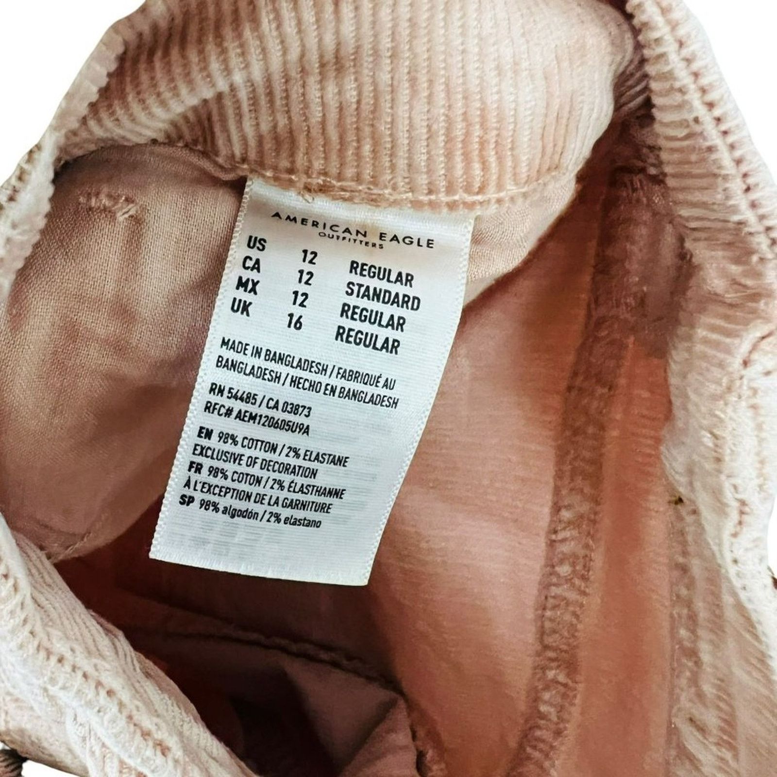 American Eagle Outfitters American Eagle Women's Super Stretch Corduroy Curvy Mom Size 34" / US 12 / IT 48 - 6 Thumbnail