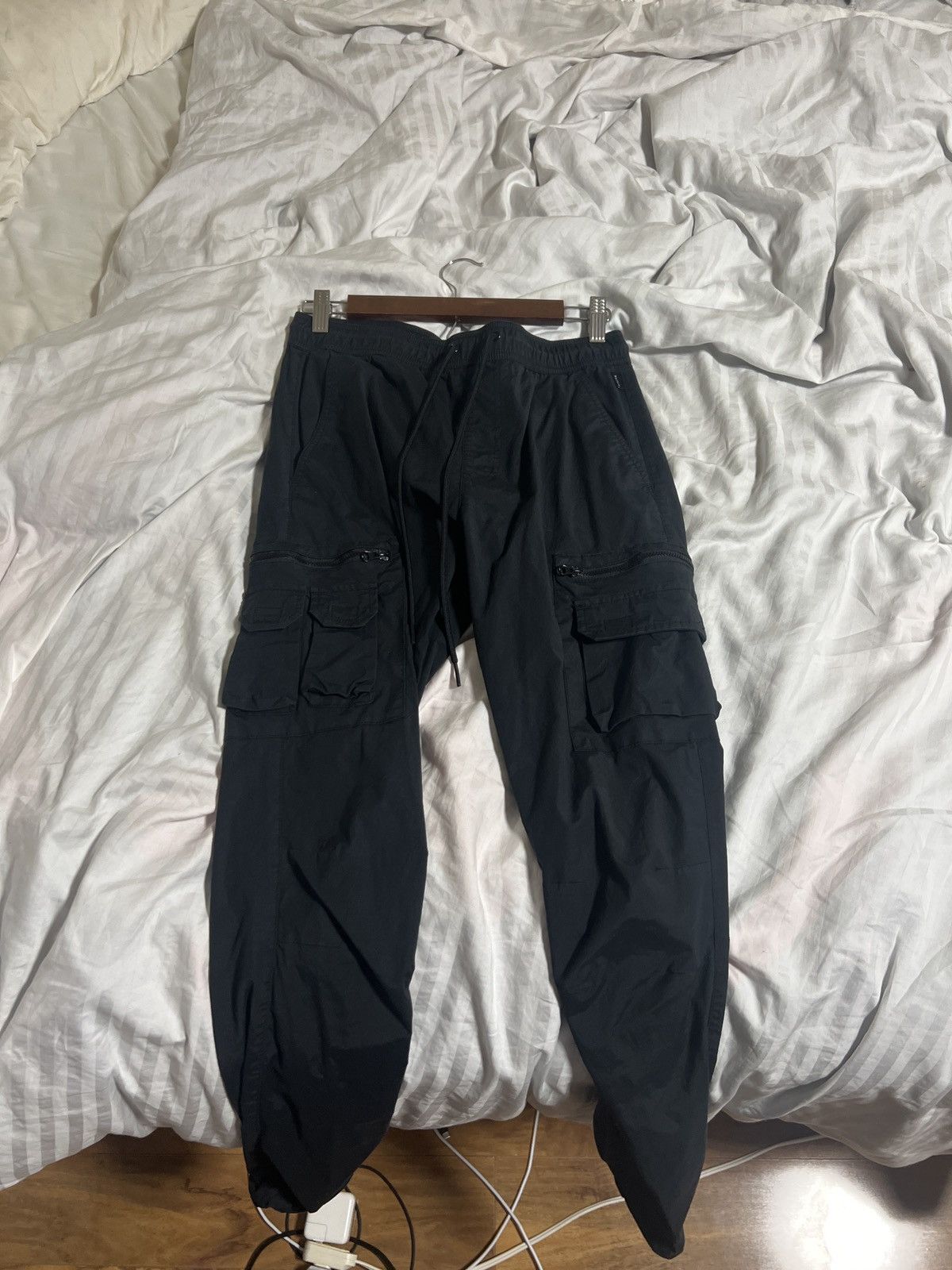 Vintage Slim Cargo Black Pants Size US 29 - 1 Thumbnail