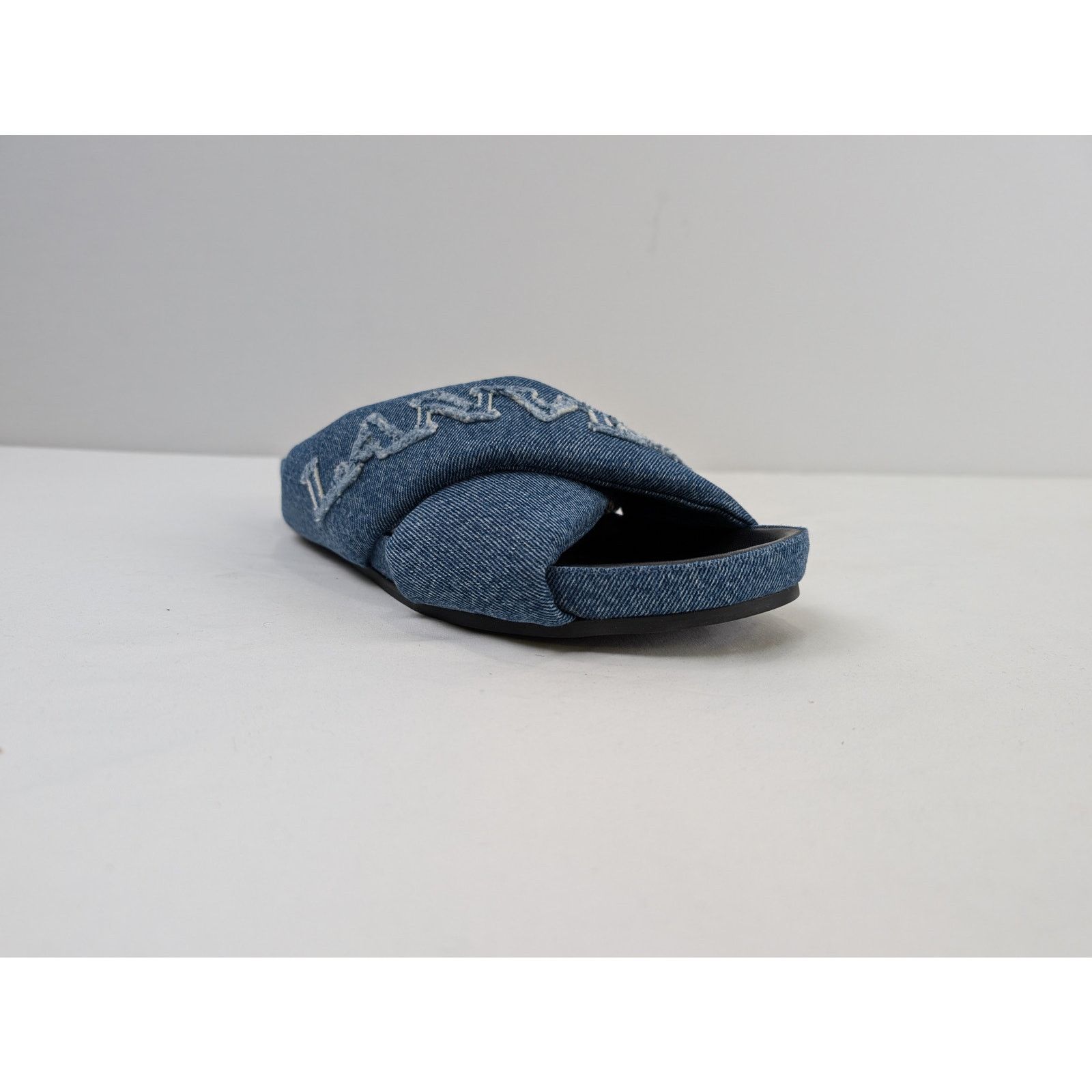 Lanvin o1rshd1 Cross Sandal Slipper with Denim in Blue Size US 10 / EU 43 - 2 Thumbnail