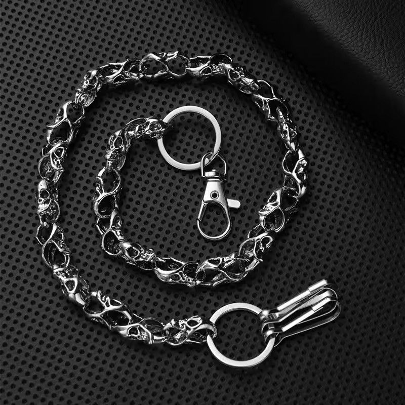Jewelry 63 cm Retro Goth Skull Wallet Pocket Chain Size ONE SIZE - 5 Thumbnail