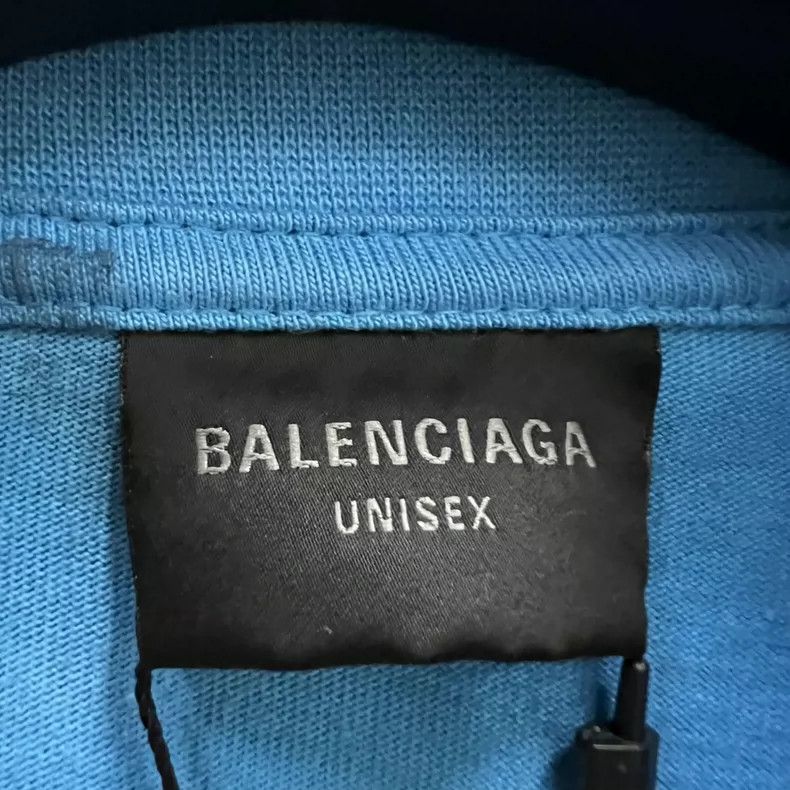 Balenciaga Balenciaga Blue Graffiti Logo Short Sleeve Size US S / EU 44-46 / 1 - 3 Thumbnail