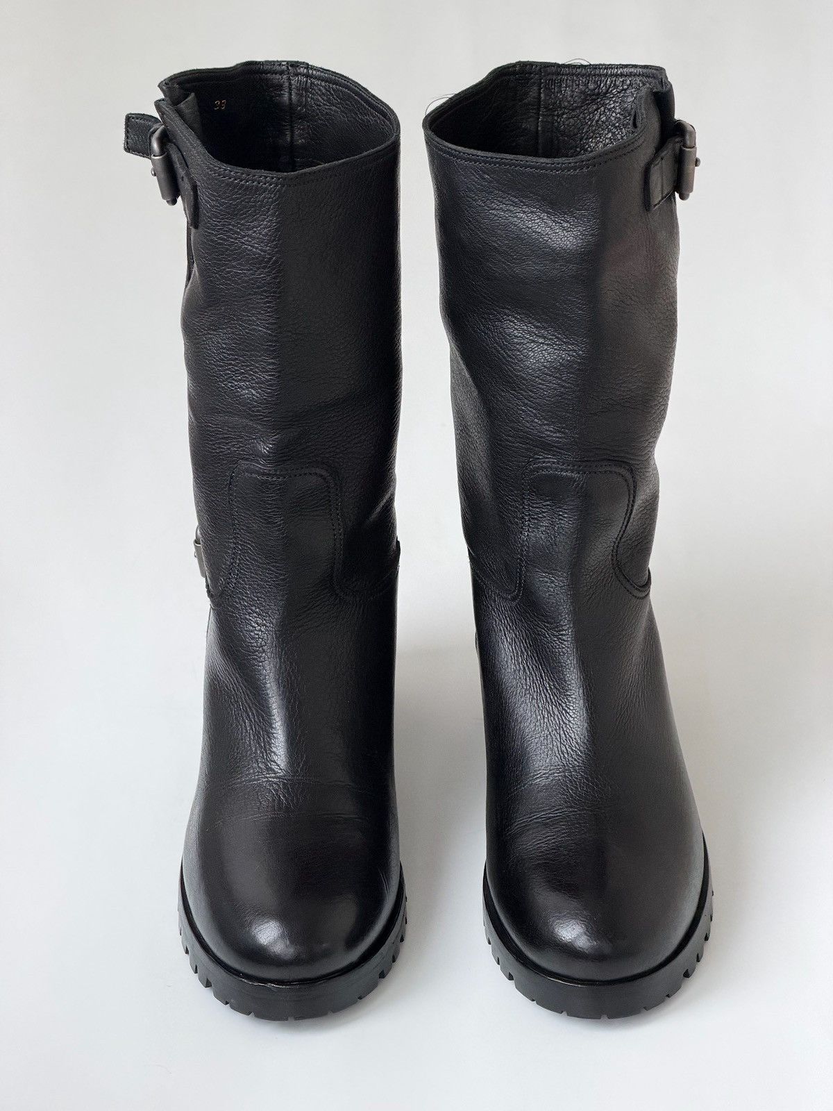 Prada PRADA FW 2014 Biker Buckle Leather Boots miu miu runway logo Size US 9 / IT 39 - 6 Thumbnail