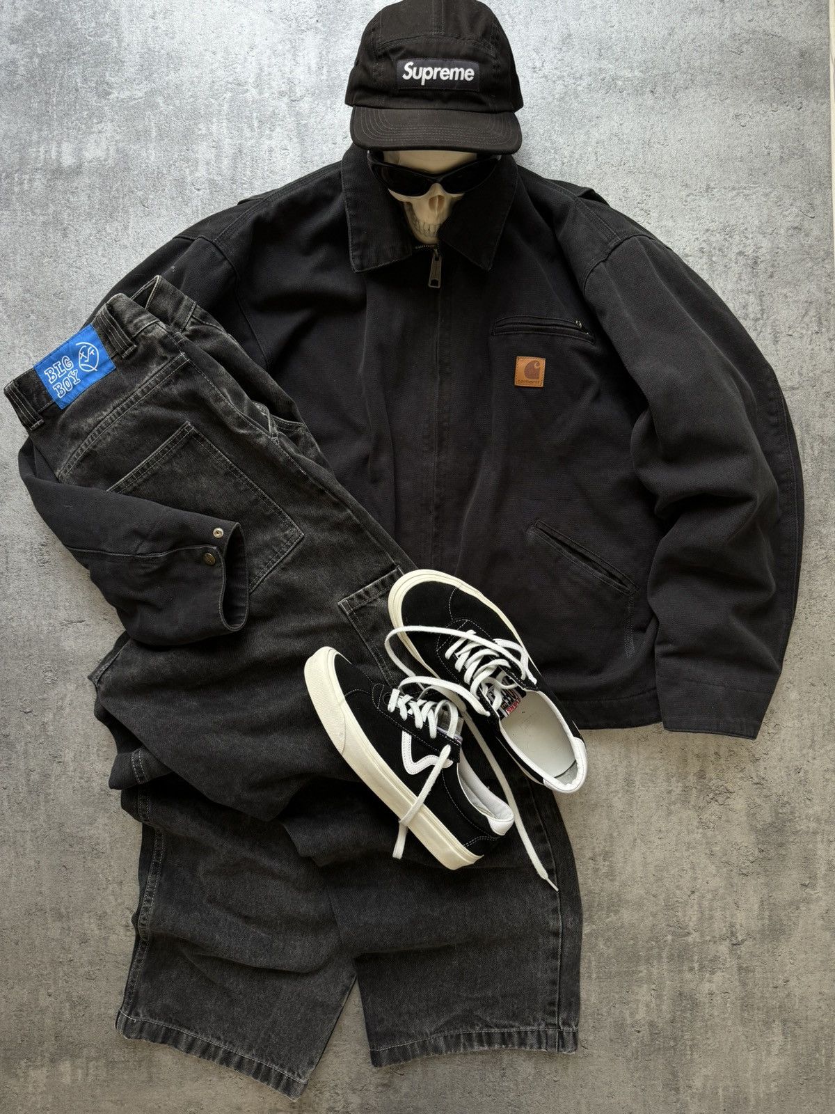 Vintage Carhartt Detroit jacket Black 90s Archive Zip Up