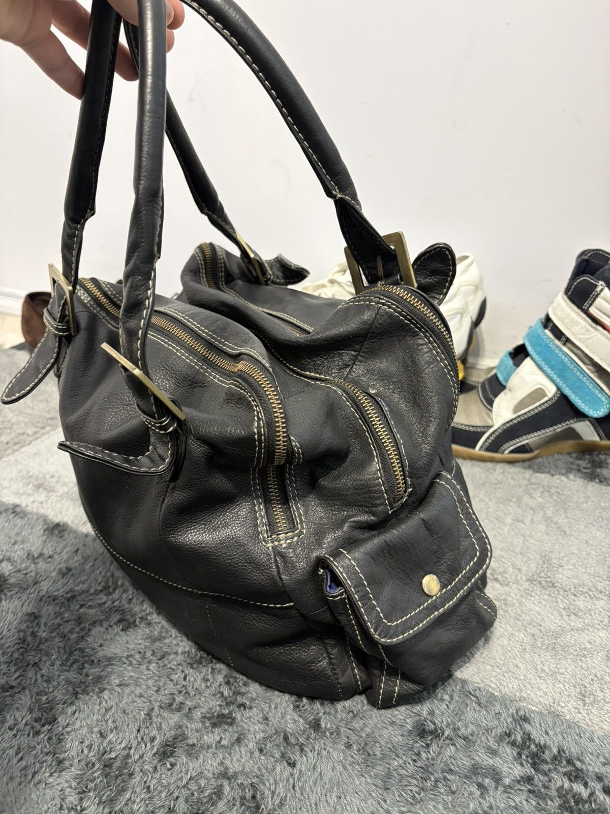 Juicy Couture Vintage Real Leather Balenciaga Style Y2K Bag Size ONE SIZE - 5 Thumbnail