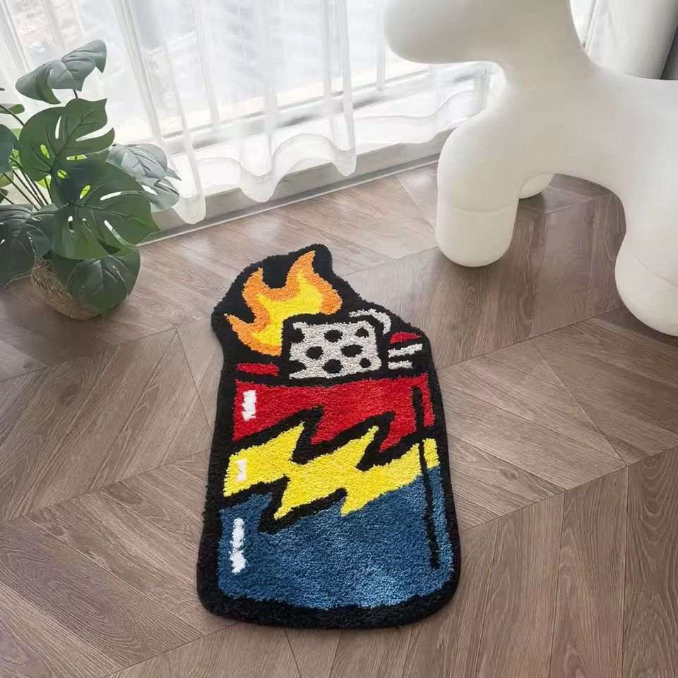 Japanese Brand 80 X 44 cm Chunky Flocking Flame Lighter Mat Size ONE SIZE - 4 Thumbnail
