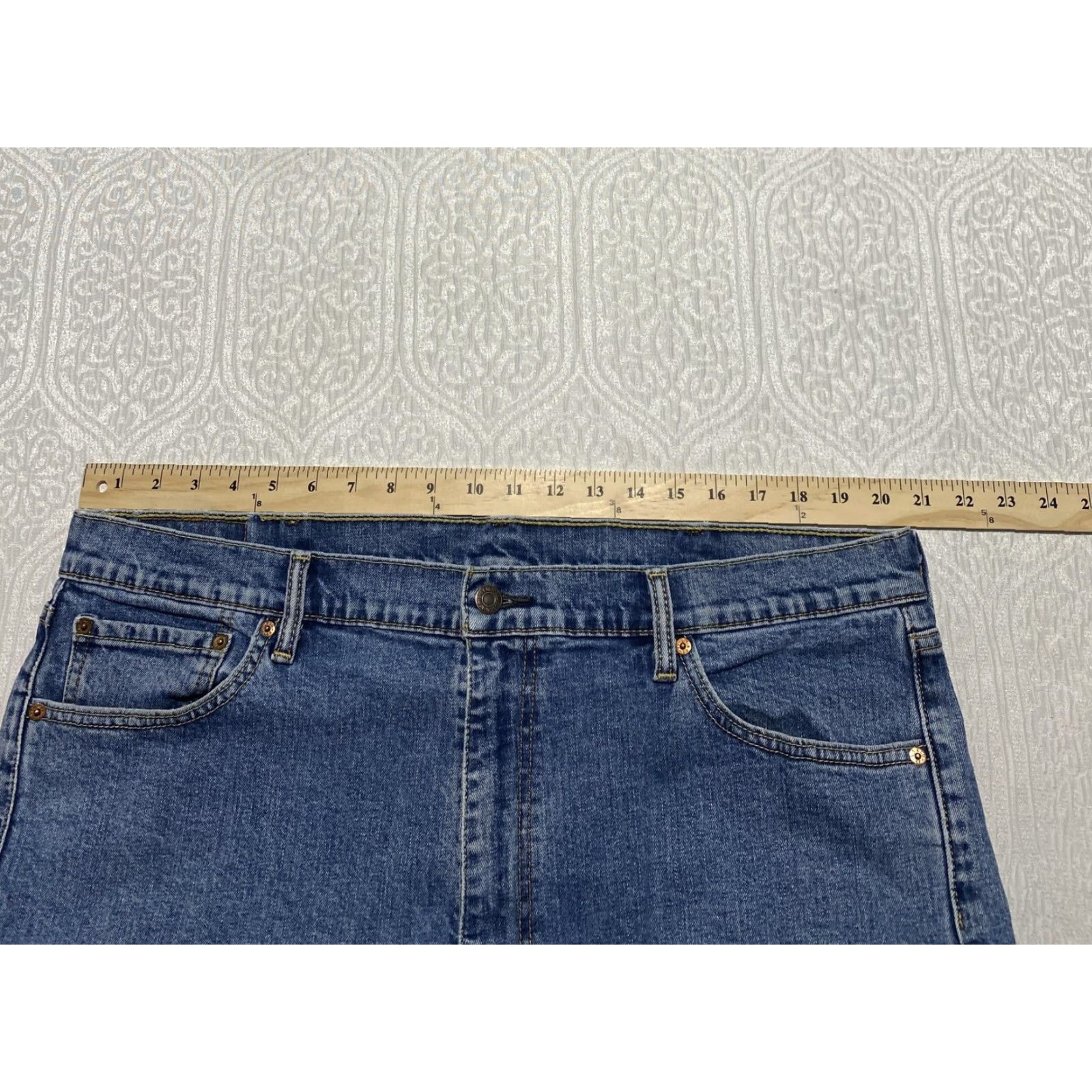 Levi's Levi's 505 Regular Fit Jeans Men 42x30 Blue Denim Straight Leg Zip Fly Stretch Jeans Size US 42 / EU 58 - 6 Thumbnail