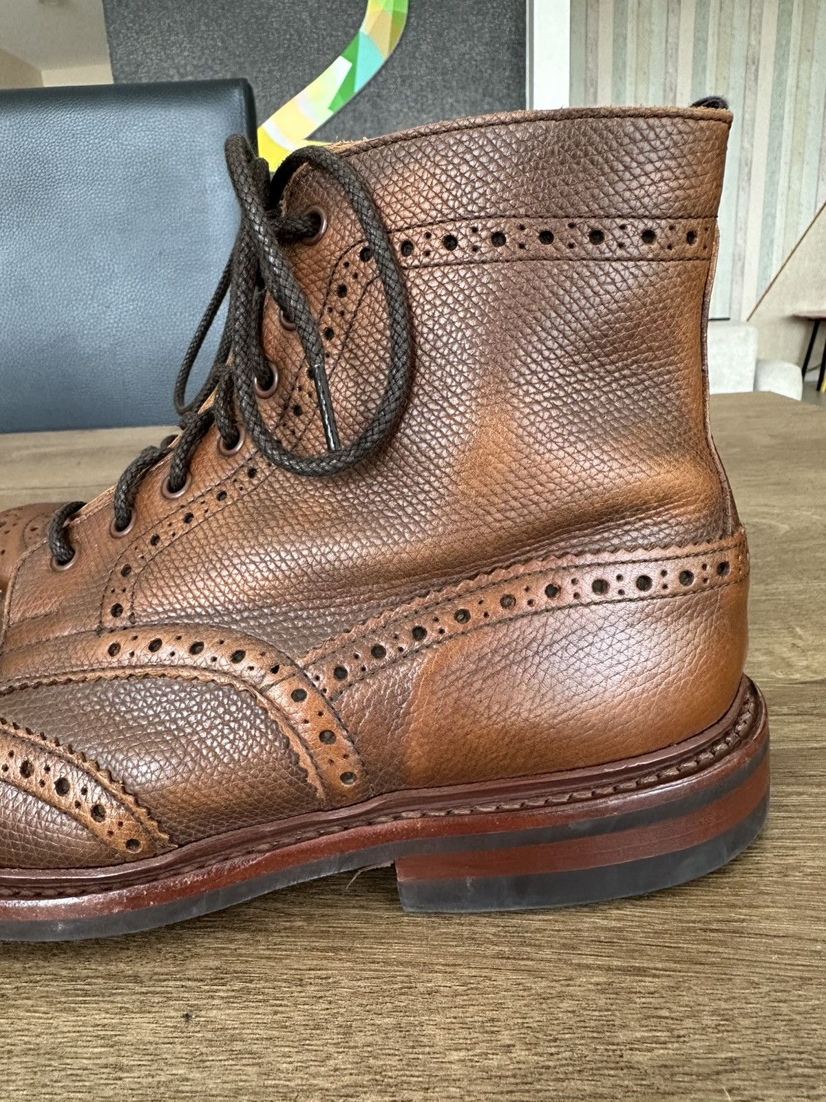 Trickers Stow Boots Tan Cross Hatch Grain size UK 8 US9