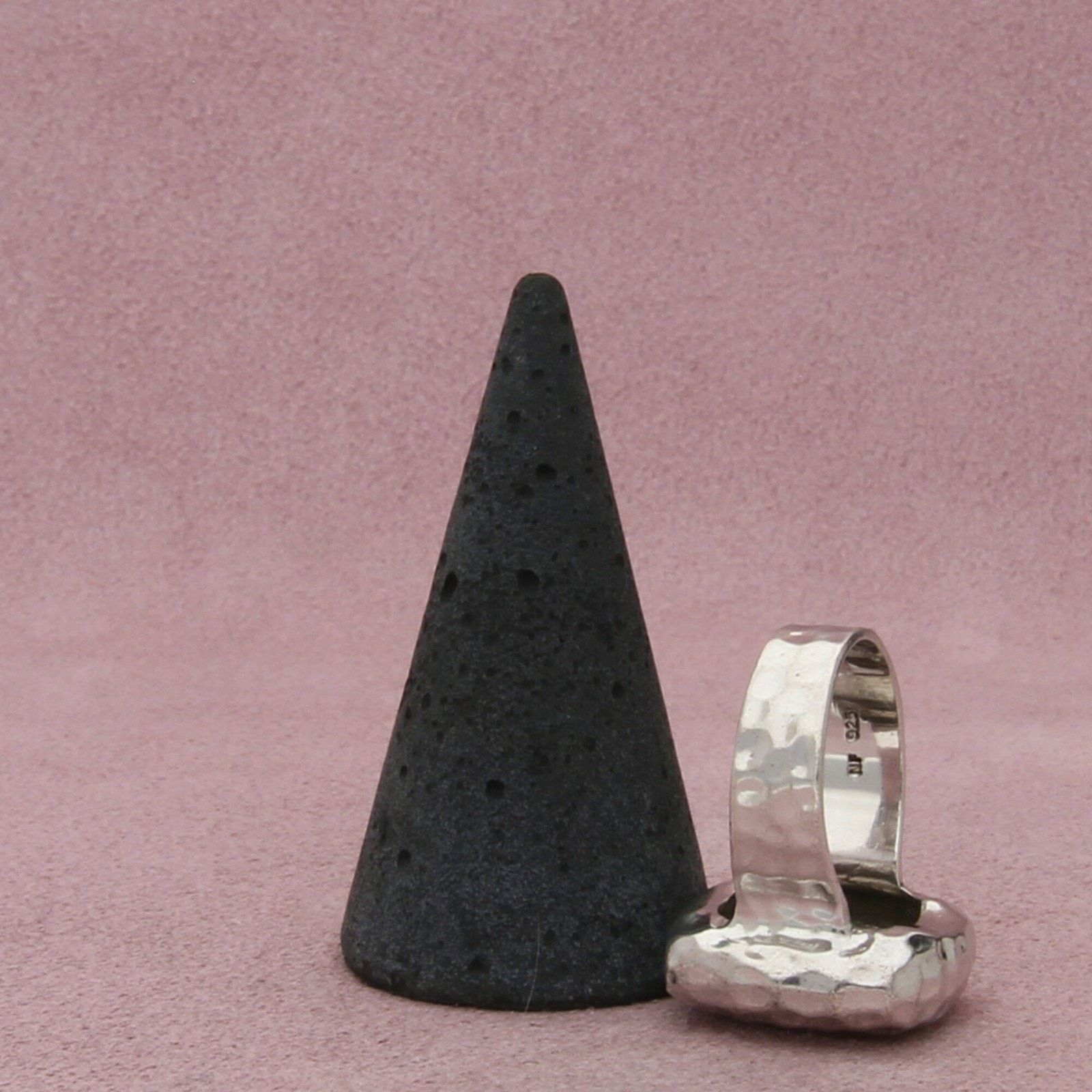 Sterling Silver sterling silver hammered square ring size 7.5 Size ONE SIZE - 5 Thumbnail
