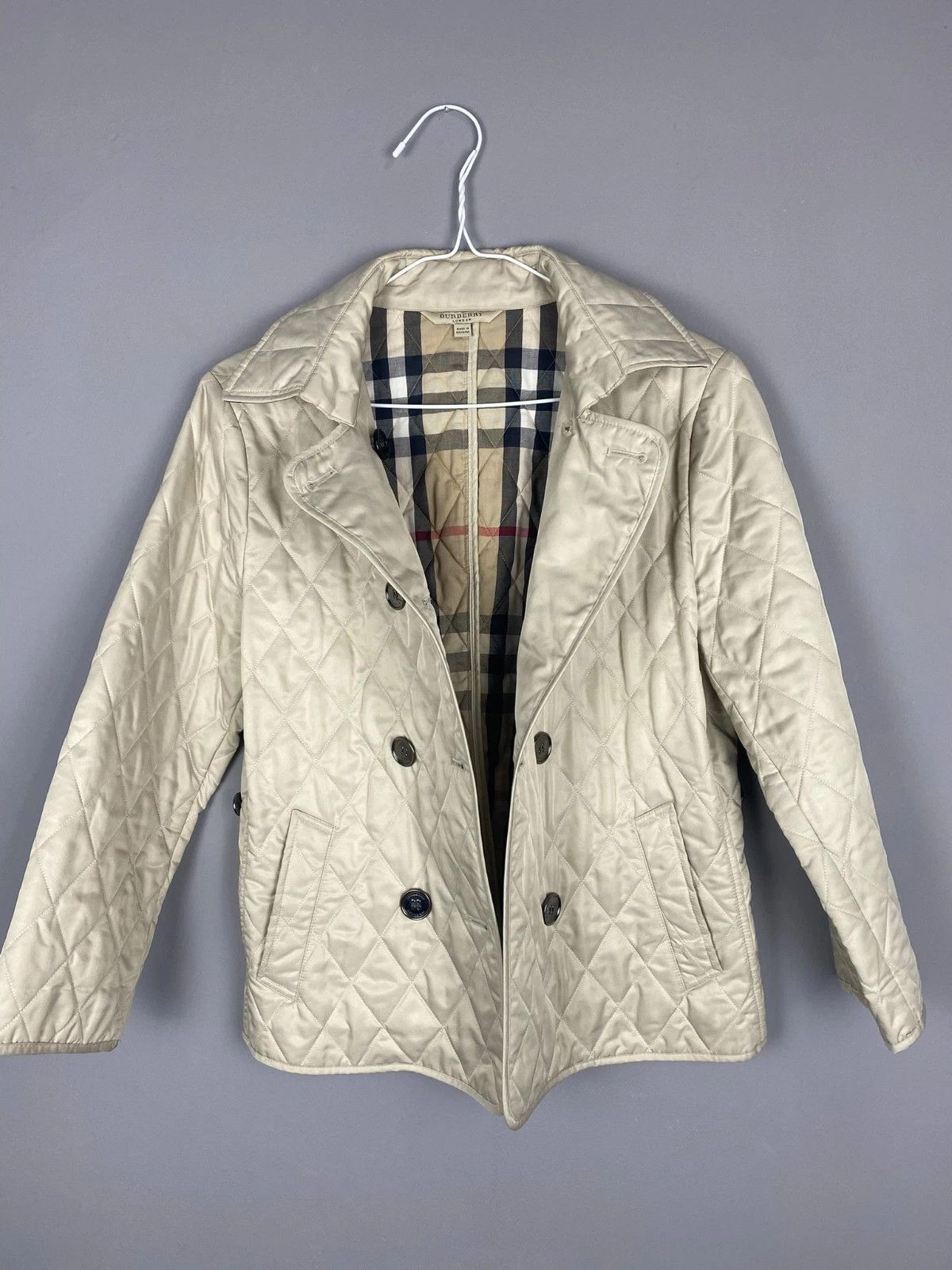 Burberry Burberry Women's Quilted Jacket – Ivory / Cream, Size M Size M / US 6-8 / IT 42-44 - 2 Thumbnail