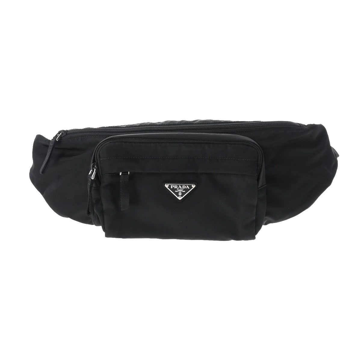 image of Prada Body Bag Outlet Product Silver Hardware Nylon Black, Women's