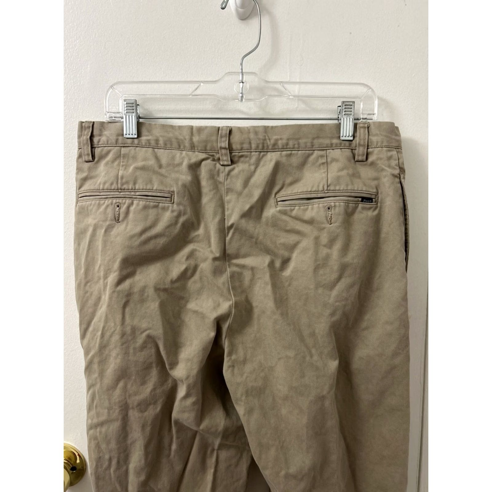 Polo Ralph Lauren Polo Ralph Lauren Pants Mens 33x30 Chino Flat Front Zip 30in Inseam Classic Fit Tan/Brown Stretch Logo Size US XS / EU 42 / 0 - 7 Thumbnail