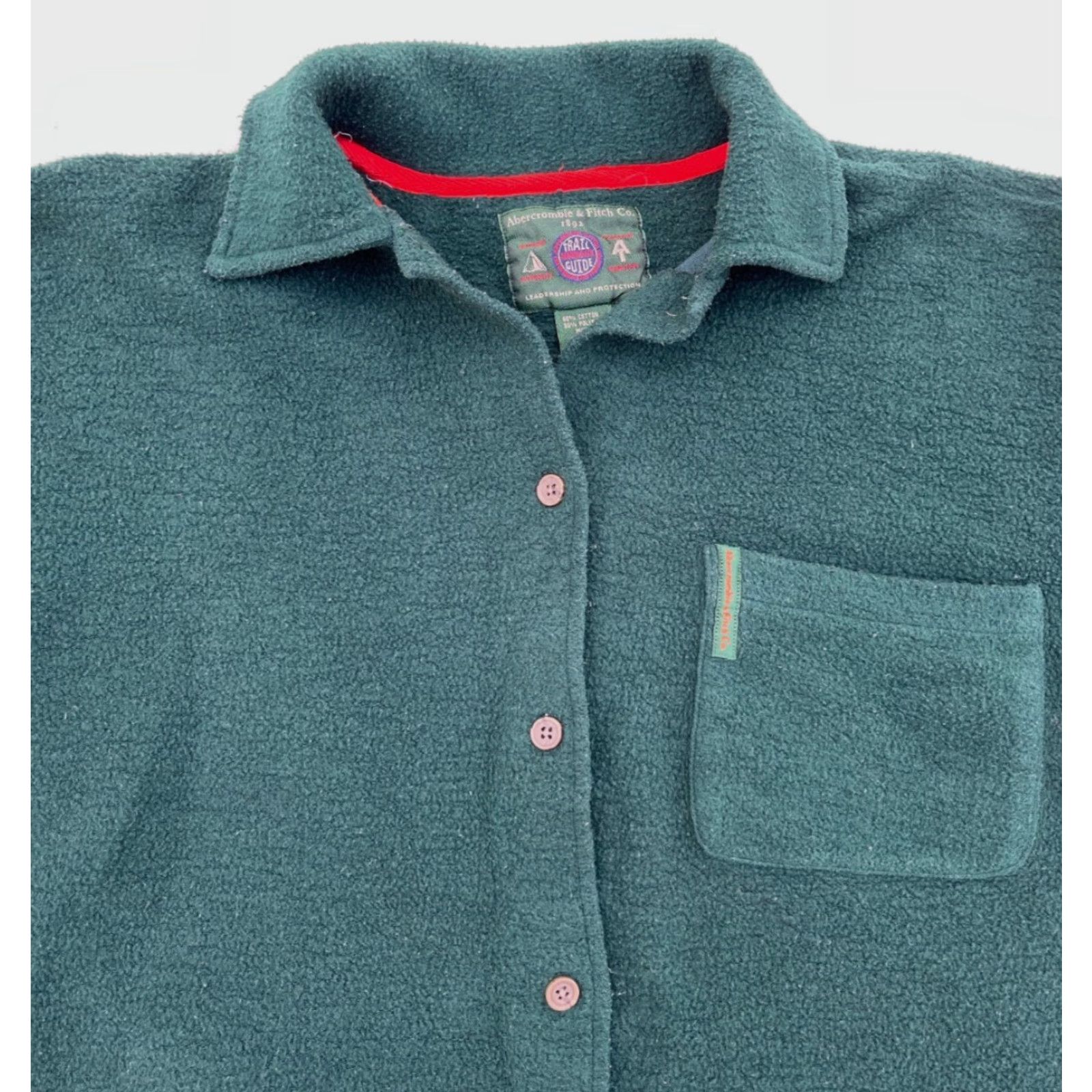 Abercrombie & Fitch VINTAGE Abercrombie & Fitch Adirondack Trail Guide Fleece Shirt Men's Sz M Green 90s Button-Up Size US M / EU 48-50 / 2 - 3 Thumbnail