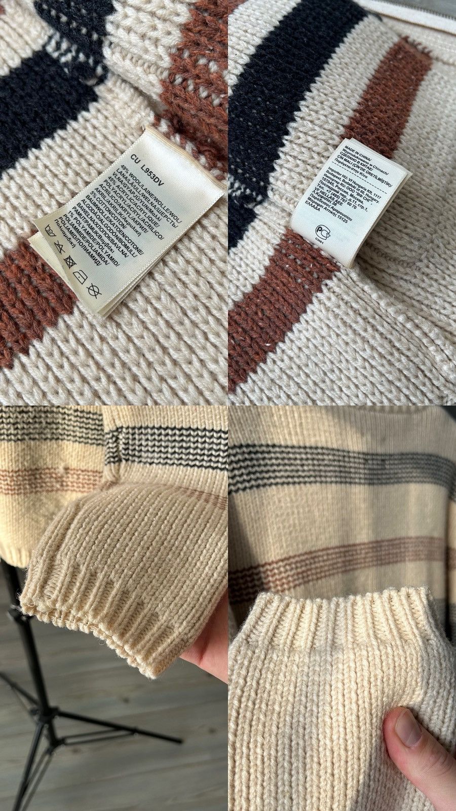 Lee Lee 101 Shawl Neck Knit Wool Cardigan M Size US M / EU 48-50 / 2 - 17 Thumbnail