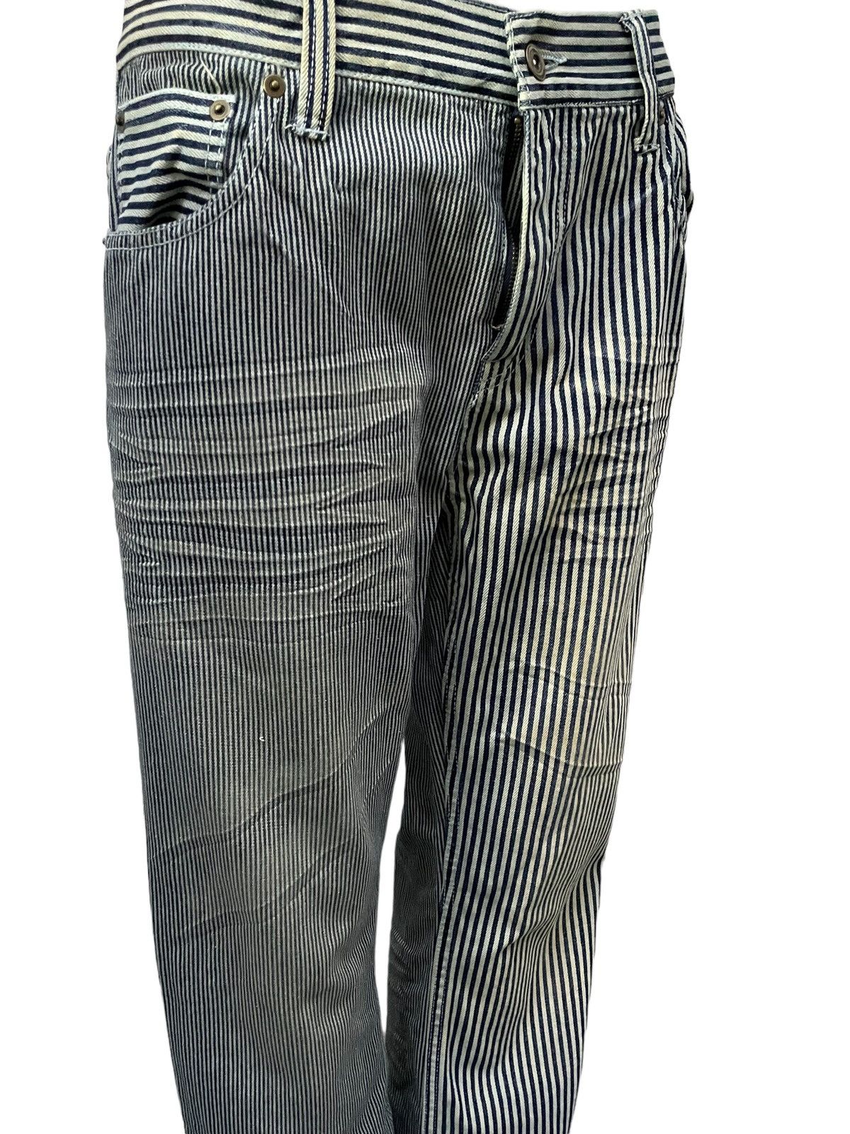 GOSTAR DE FUGA × Hysteric Glamour Jungle Storm Japan Multi Hickory Stripe 3D Whisker Jeans Size US 32 / EU 48 - 6 Thumbnail