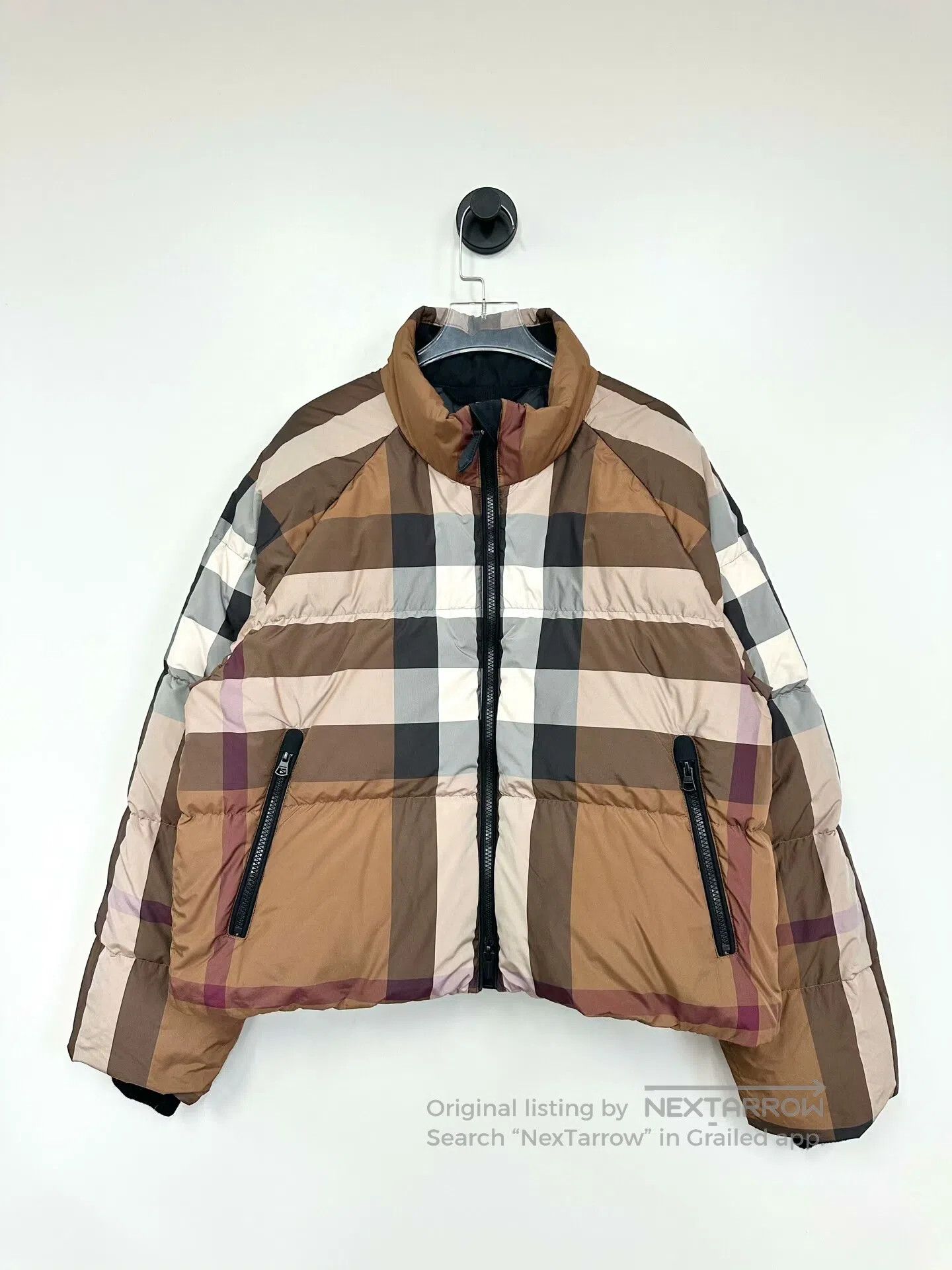 Burberry Burberry Brown Classic Plaid Zip-up Down Jacket| Size XL / US 12-14 / IT 48-50 - 1 Thumbnail